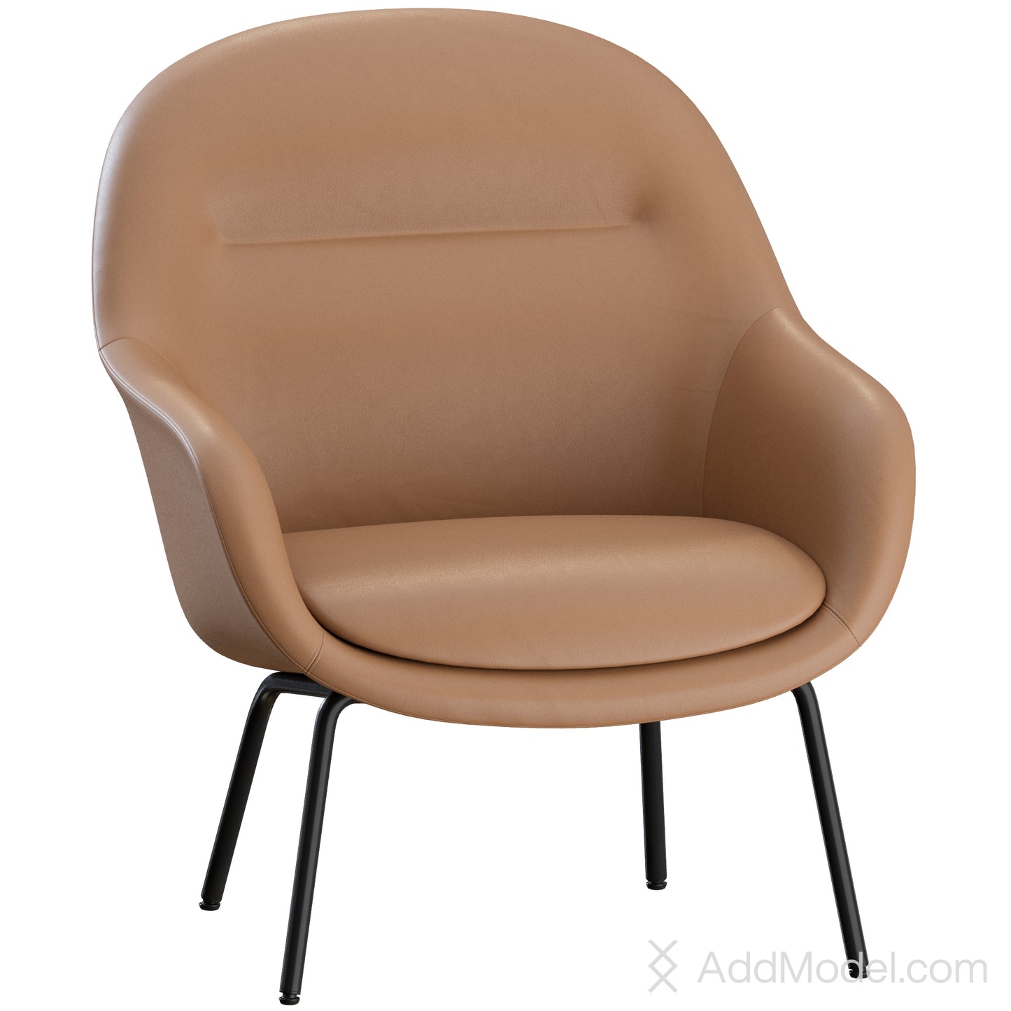 Fiber Lounge Armchair Metal By Muuto 3D Model