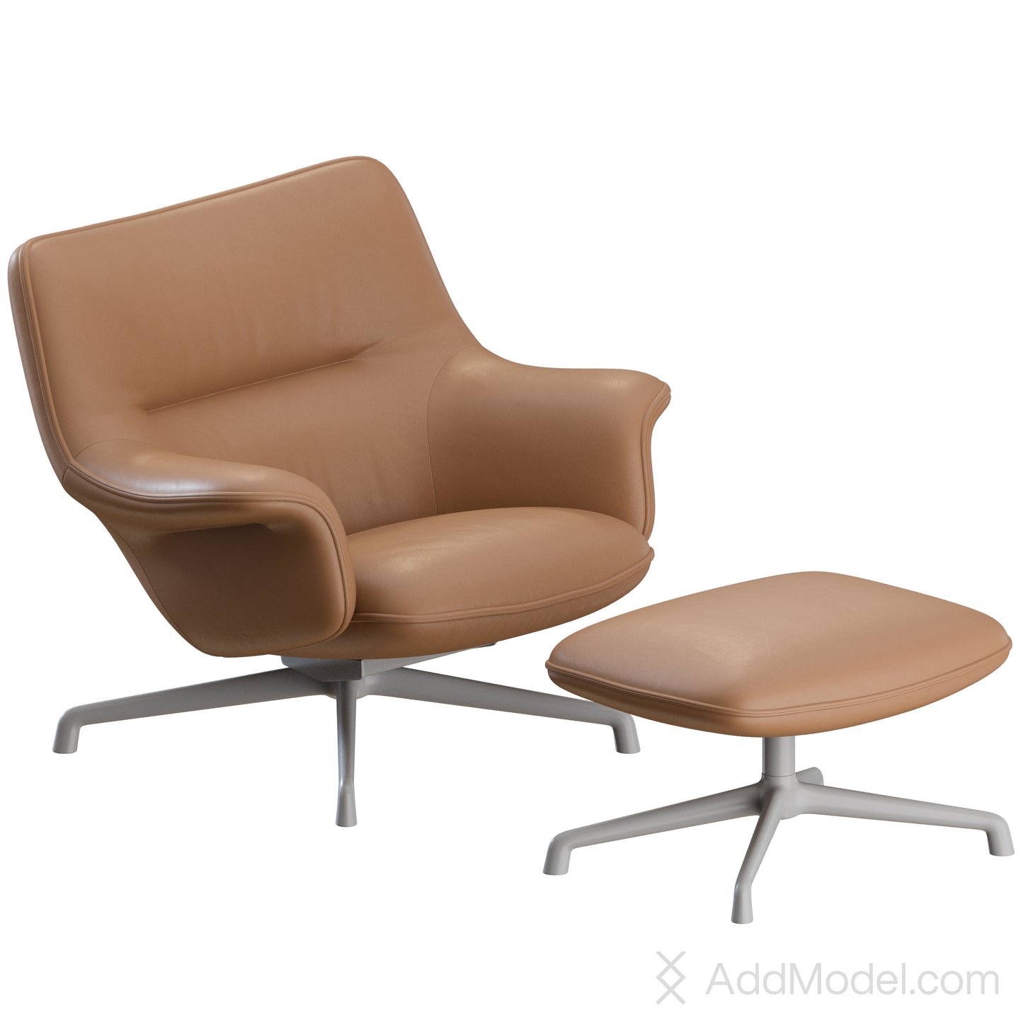 Doze Lounge Chair Low Back Swivel By Muuto 3D Model