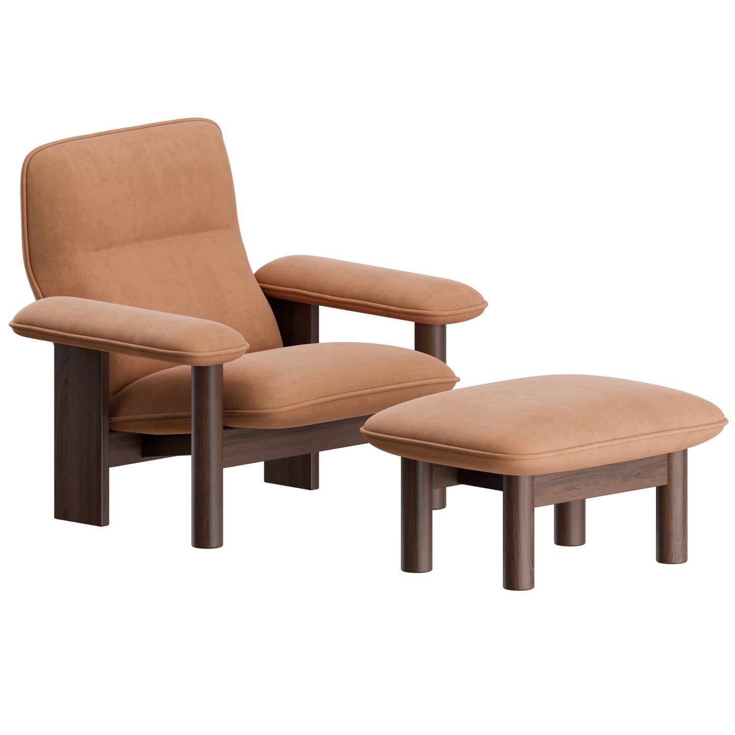 Brasilia Lounge Chair + Ottoman By Audo 3D Model