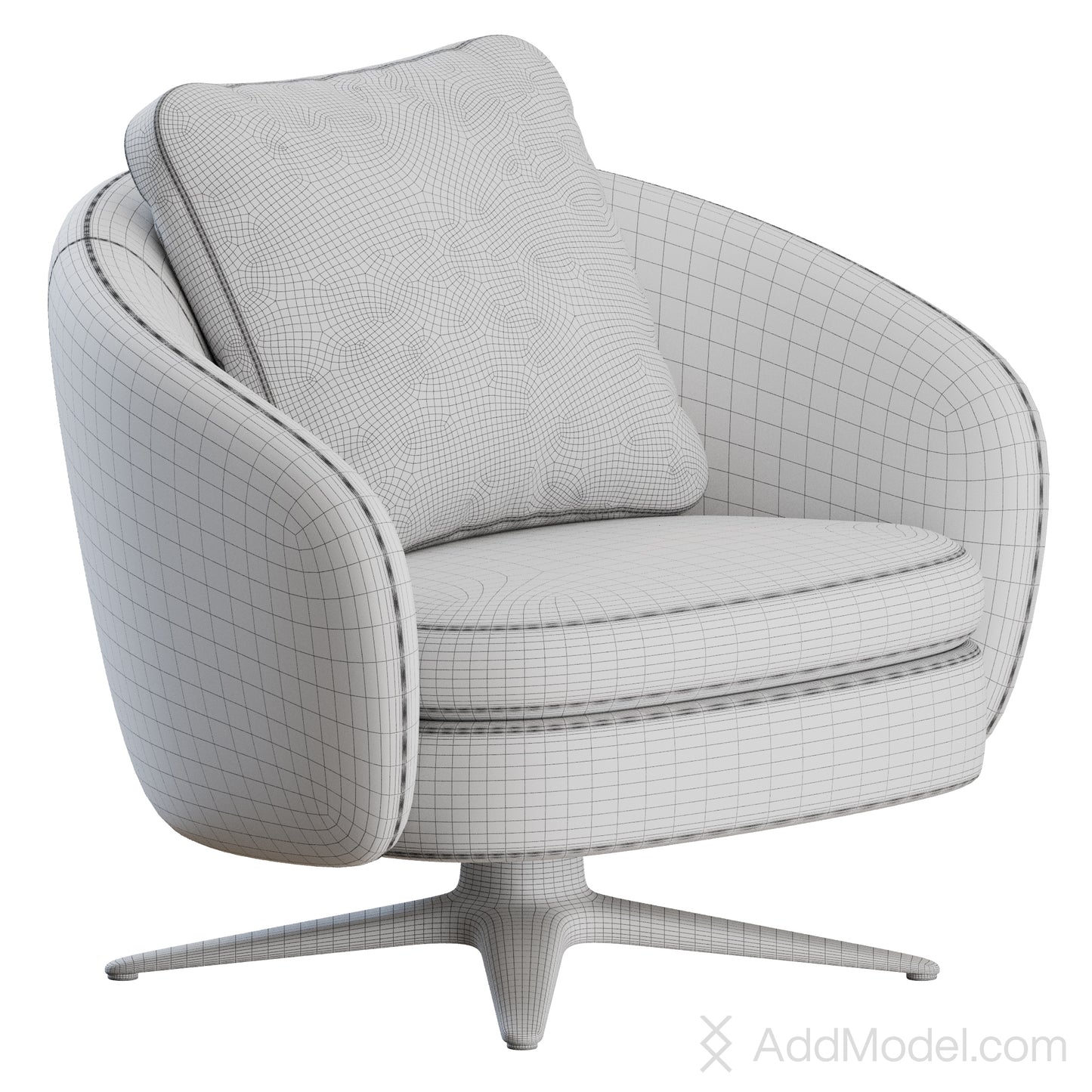 Orbis Swivel Armchair By Poliform 3D Model