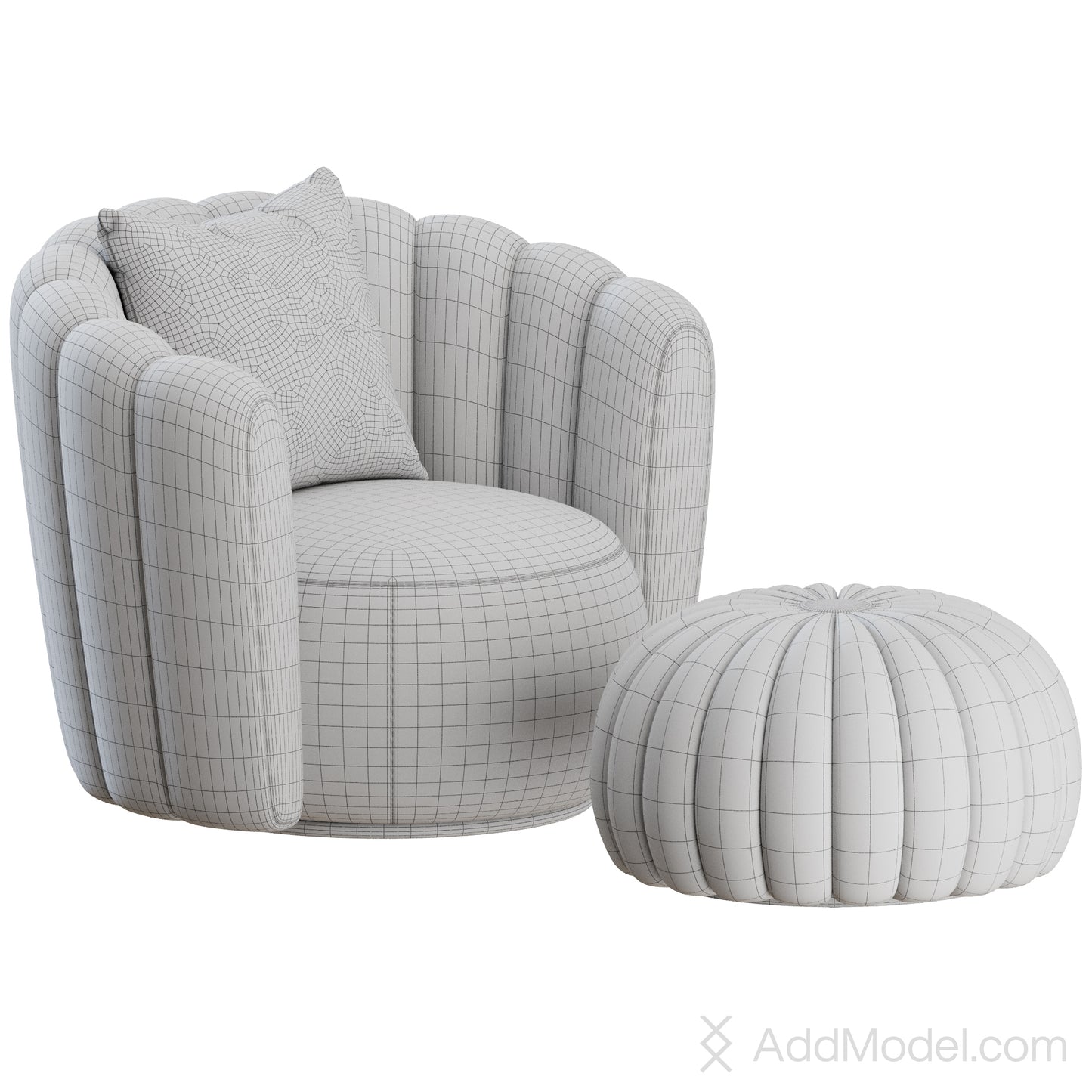 Sweet Art Armchair and Pouf By BoConcept 3D Model