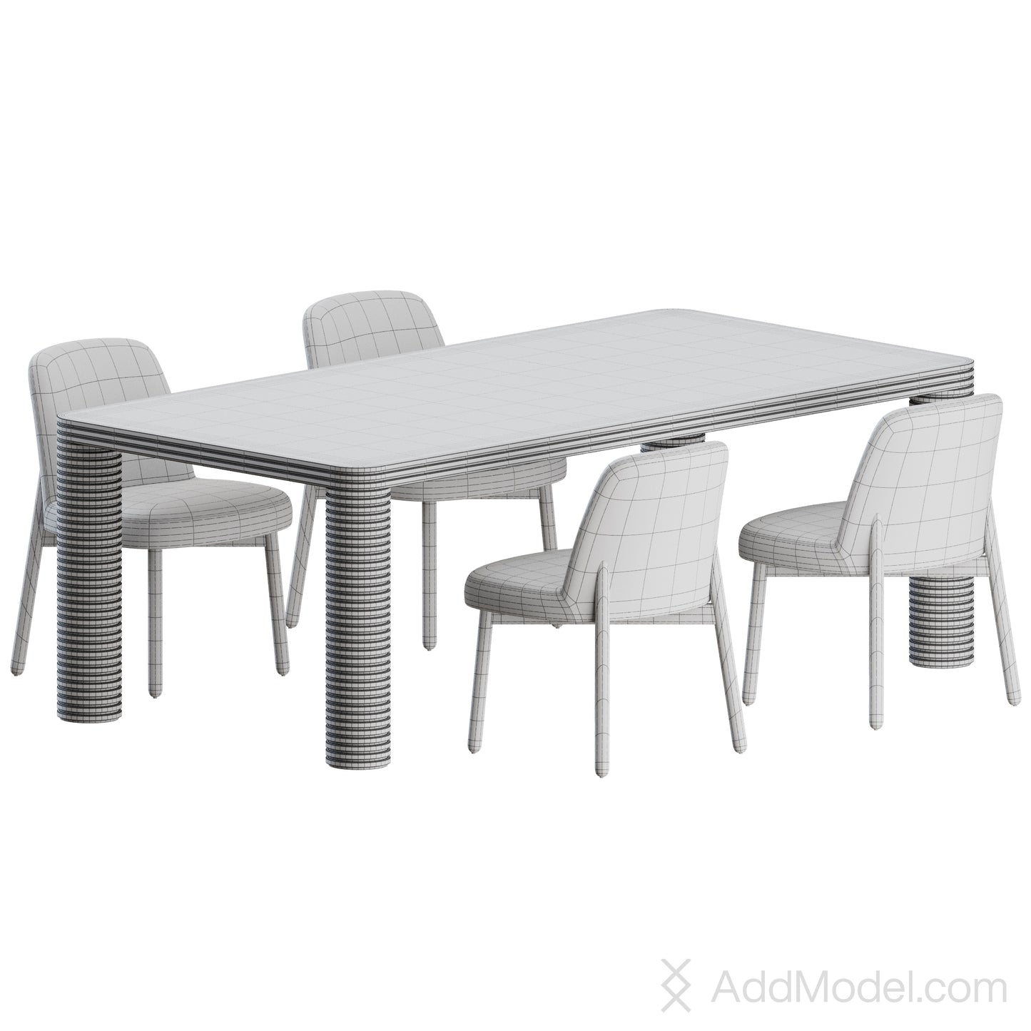 Abby Sansiro Dining Set 02 By Porada 3D Model