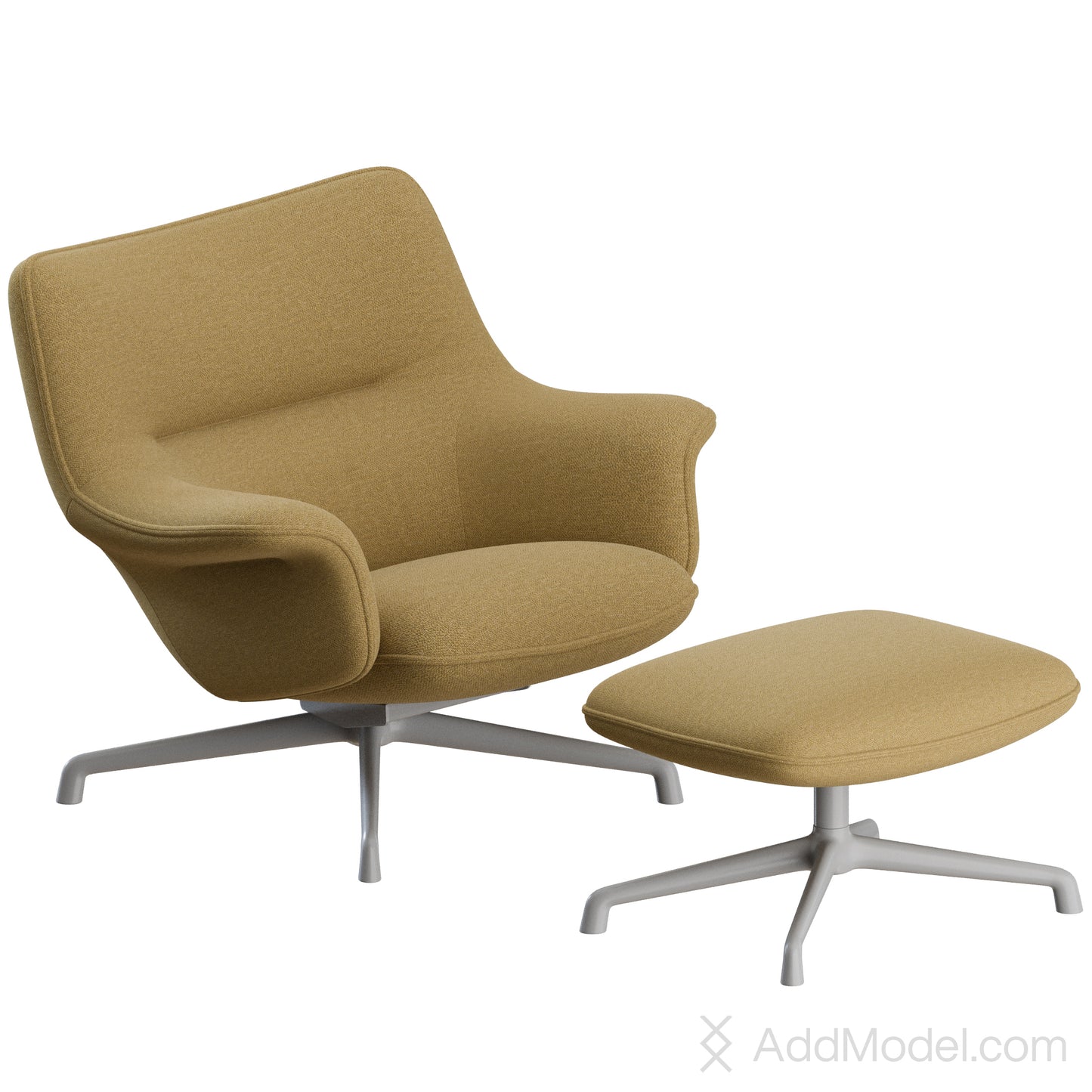 Doze Lounge Chair Low Back Swivel By Muuto 3D Model