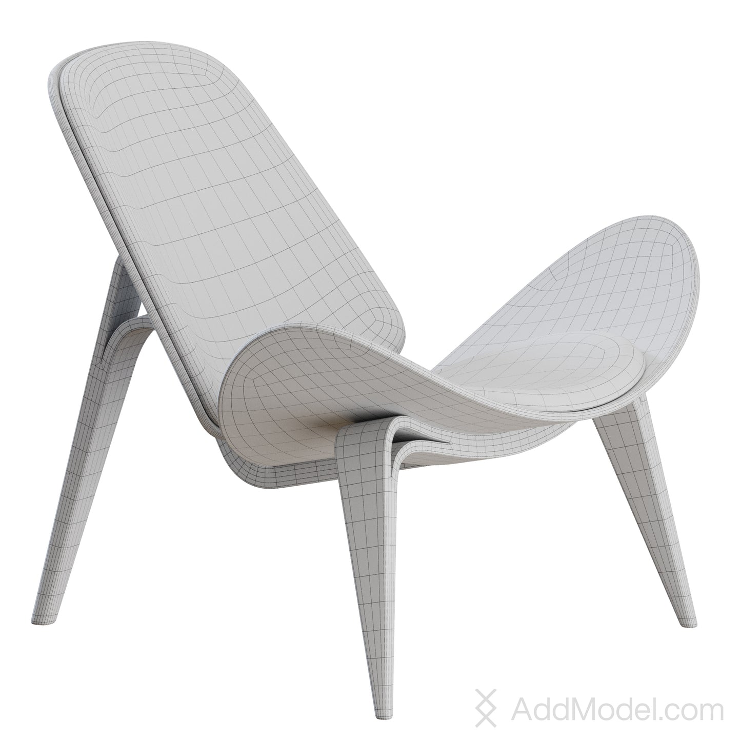 CH07 Shell Chair By Carl Hansen 3D Model