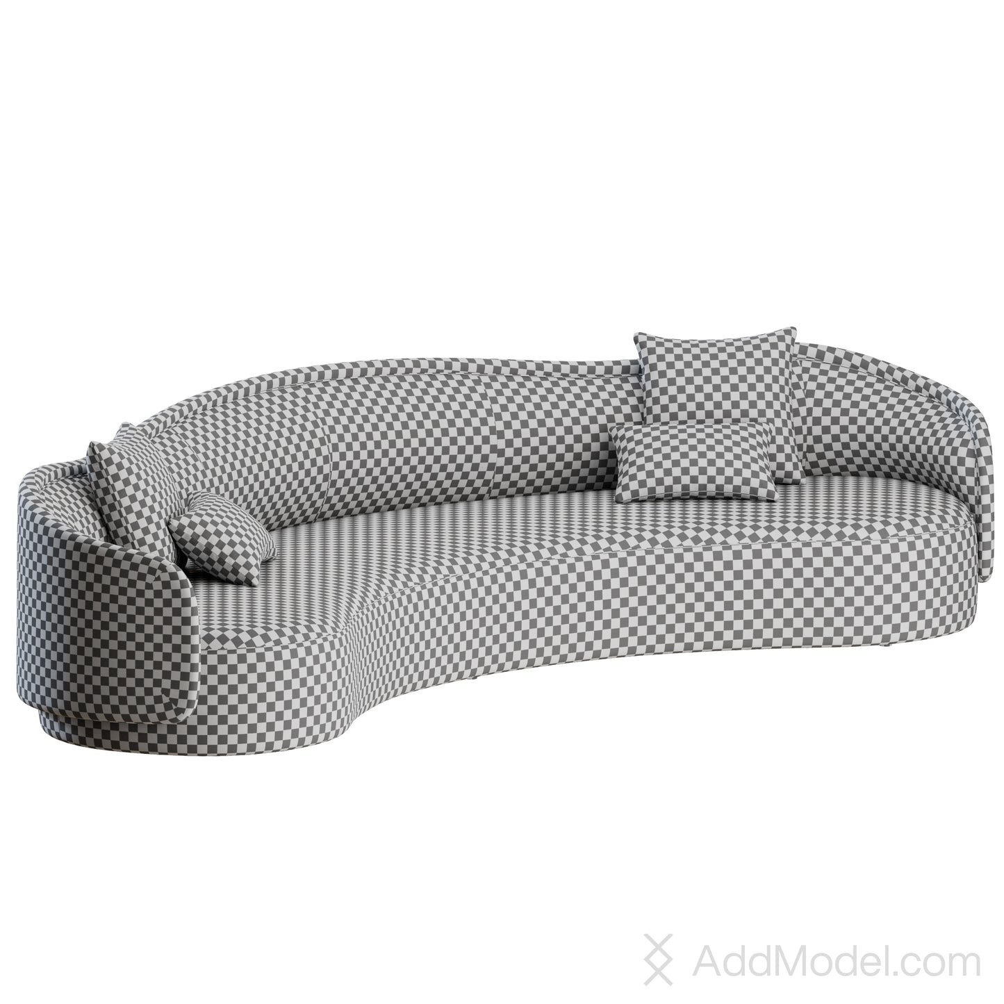 PIA Curved Sofa 350 By Collection Particuliere 3D Model
