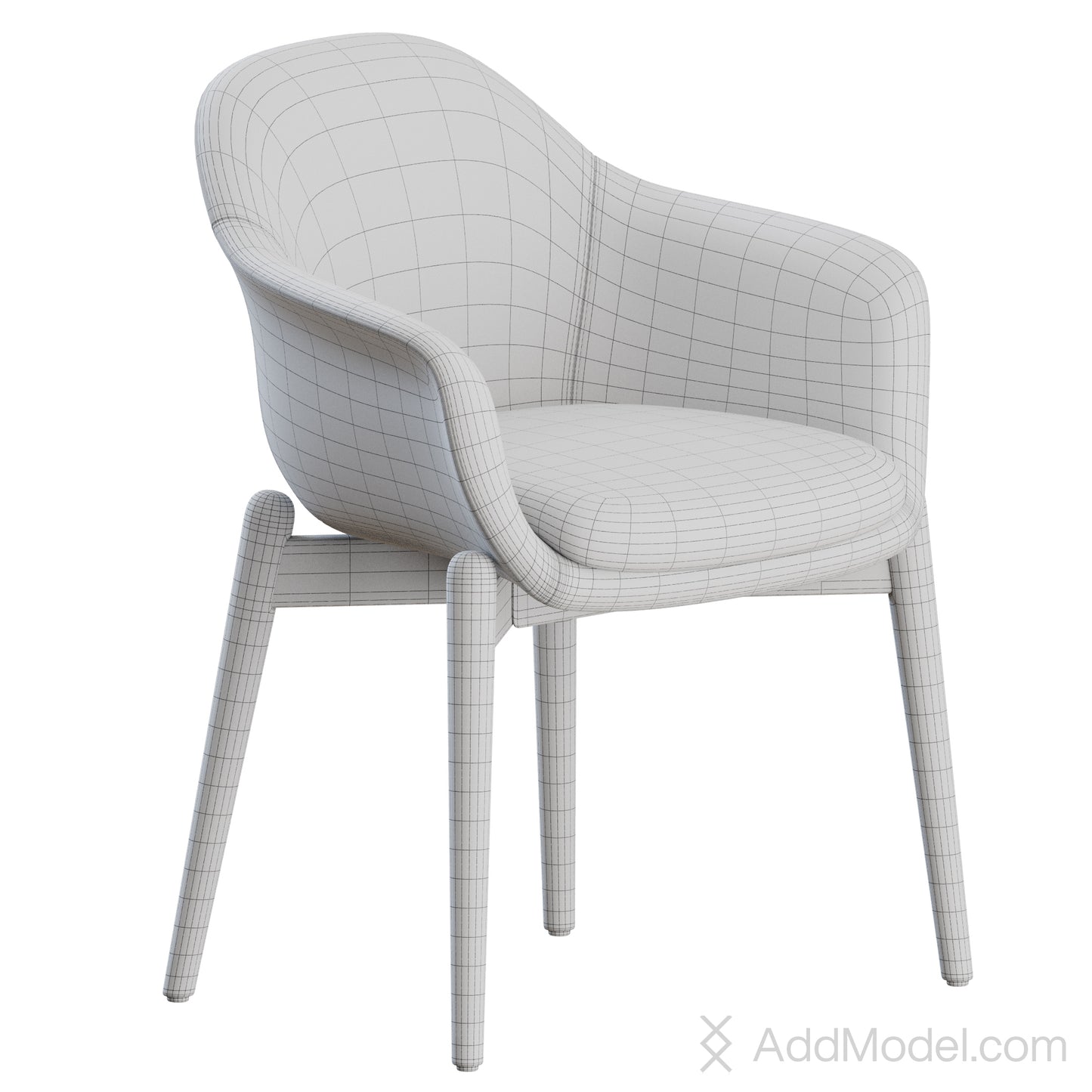 Chia Wood Chair By Marelli 3D Model