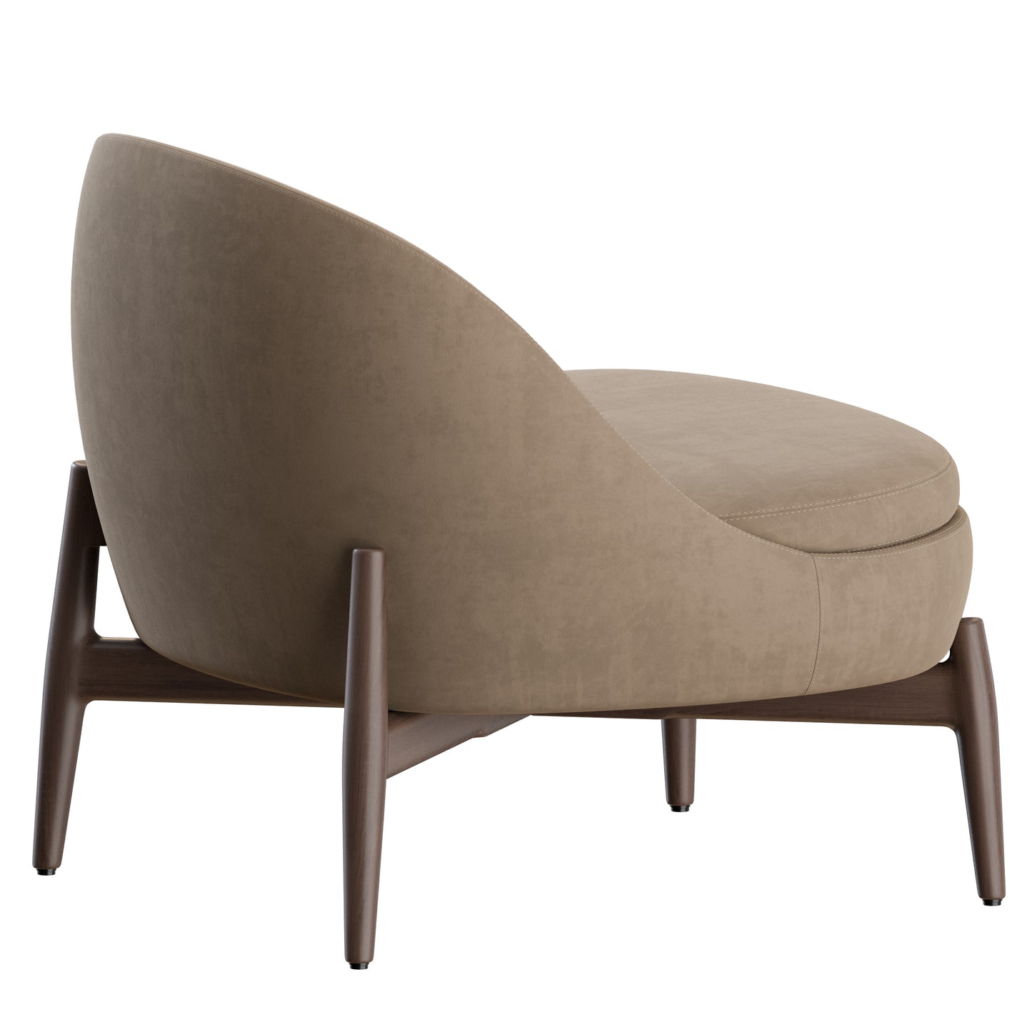 Sendai Armchair Wood Minotti 3D Model