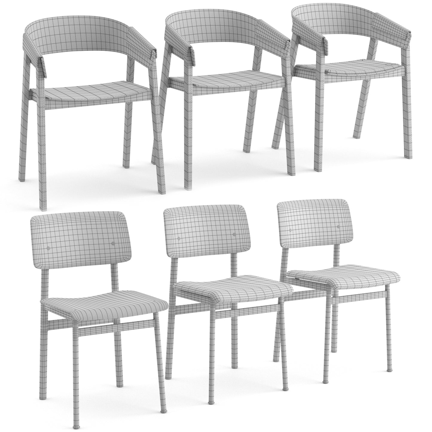 Cover Chair + Loft Chair By Muuto 3D Model