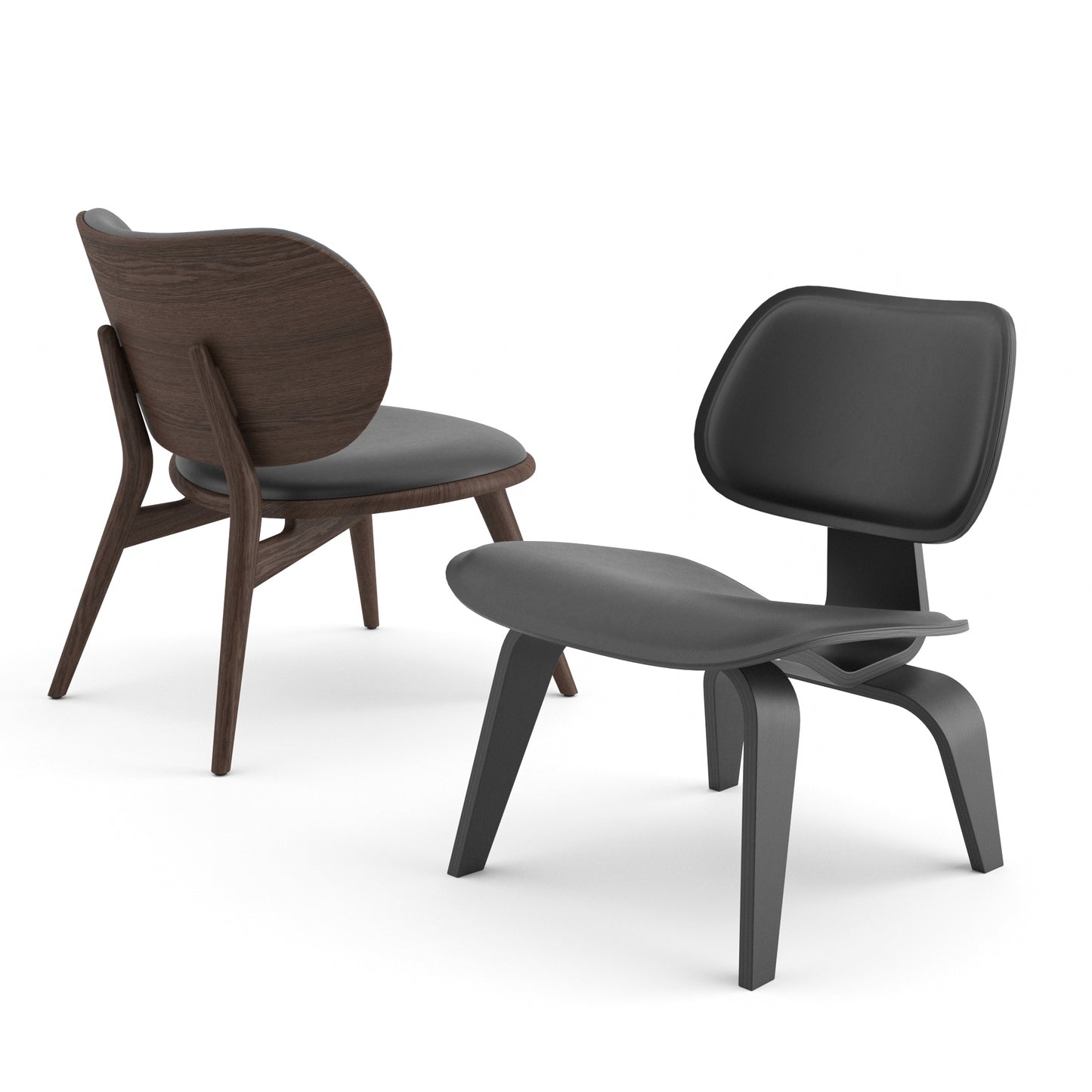 Scandinavian Lounge Chairs By Mater and Vitra 3D Model