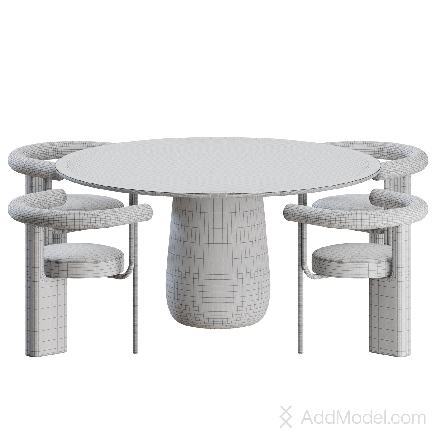 Balance Dining Set By Woo 3D Model