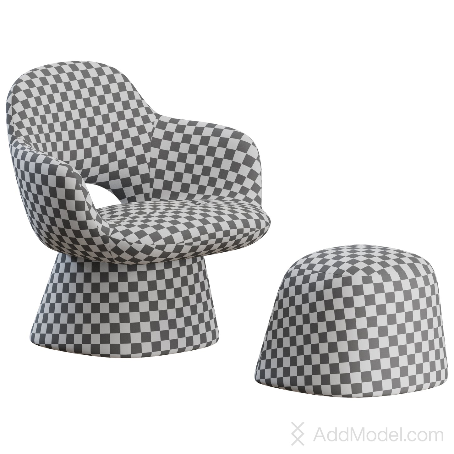 Kwado Armchair Footstool By Cappellini 3D Model