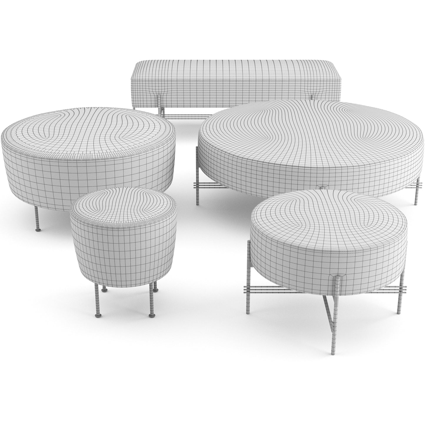 Ottomans and Poufs By Gubi 3D Model