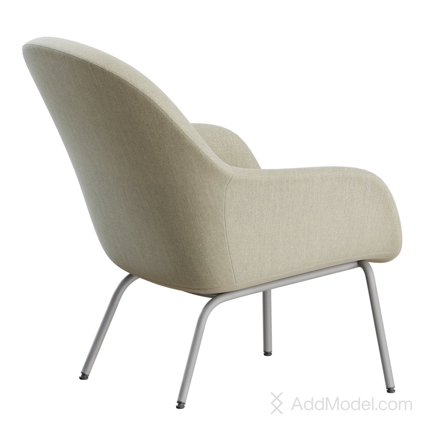 Fiber Lounge Armchair Metal By Muuto 3D Model