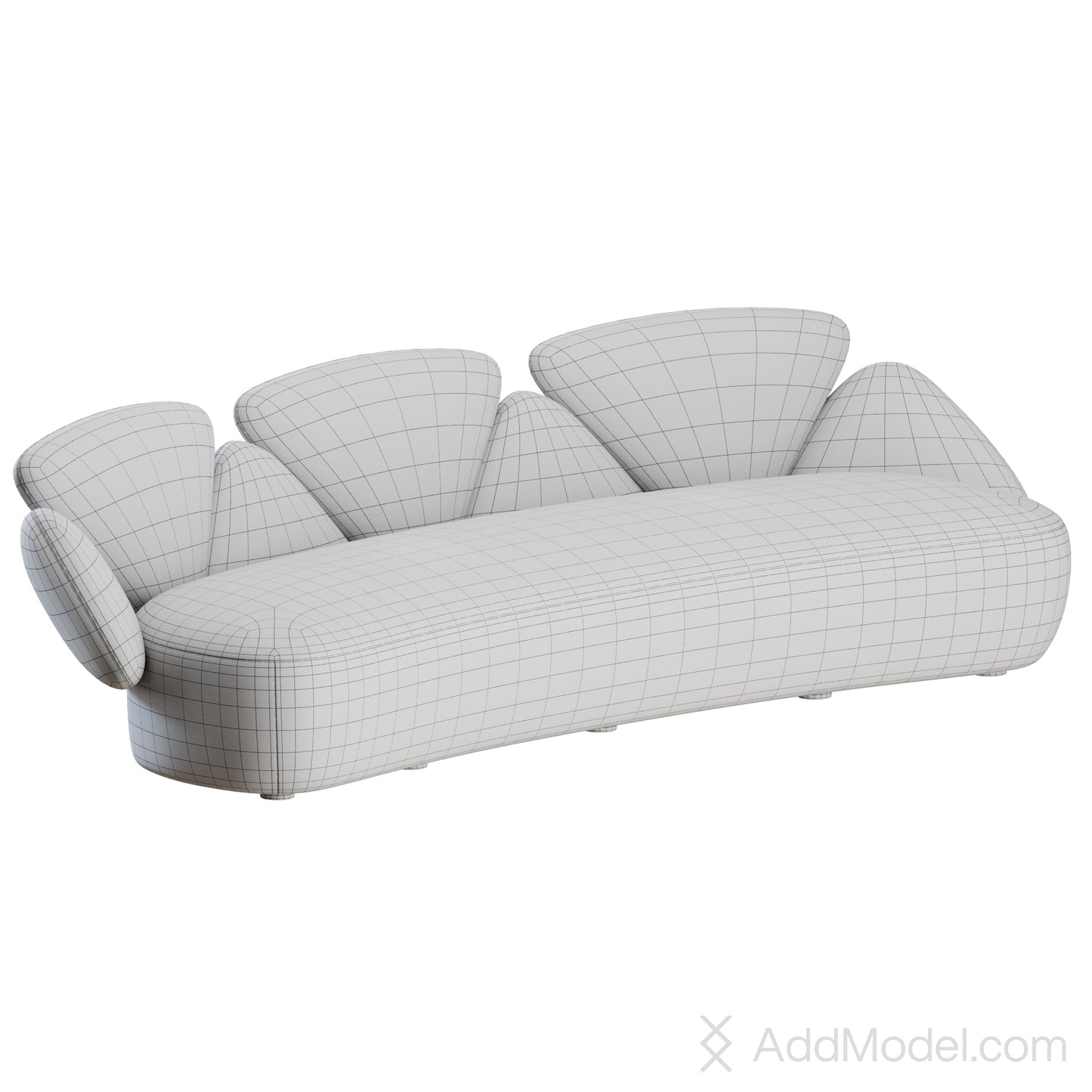 Foretre Curved Sofa By The Future Perfect 3D Model