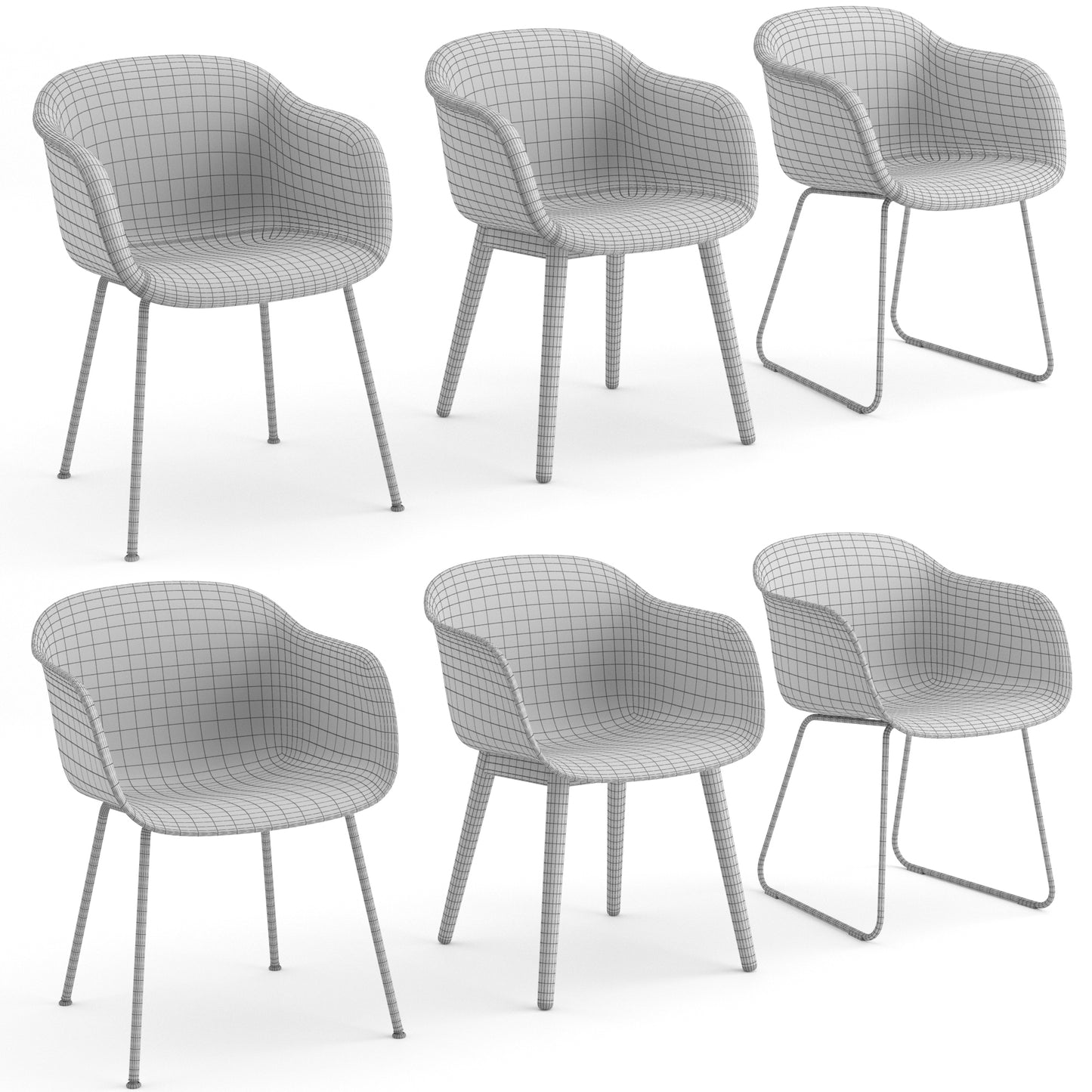 Fiber Armchair Collection By Muuto 3D Model