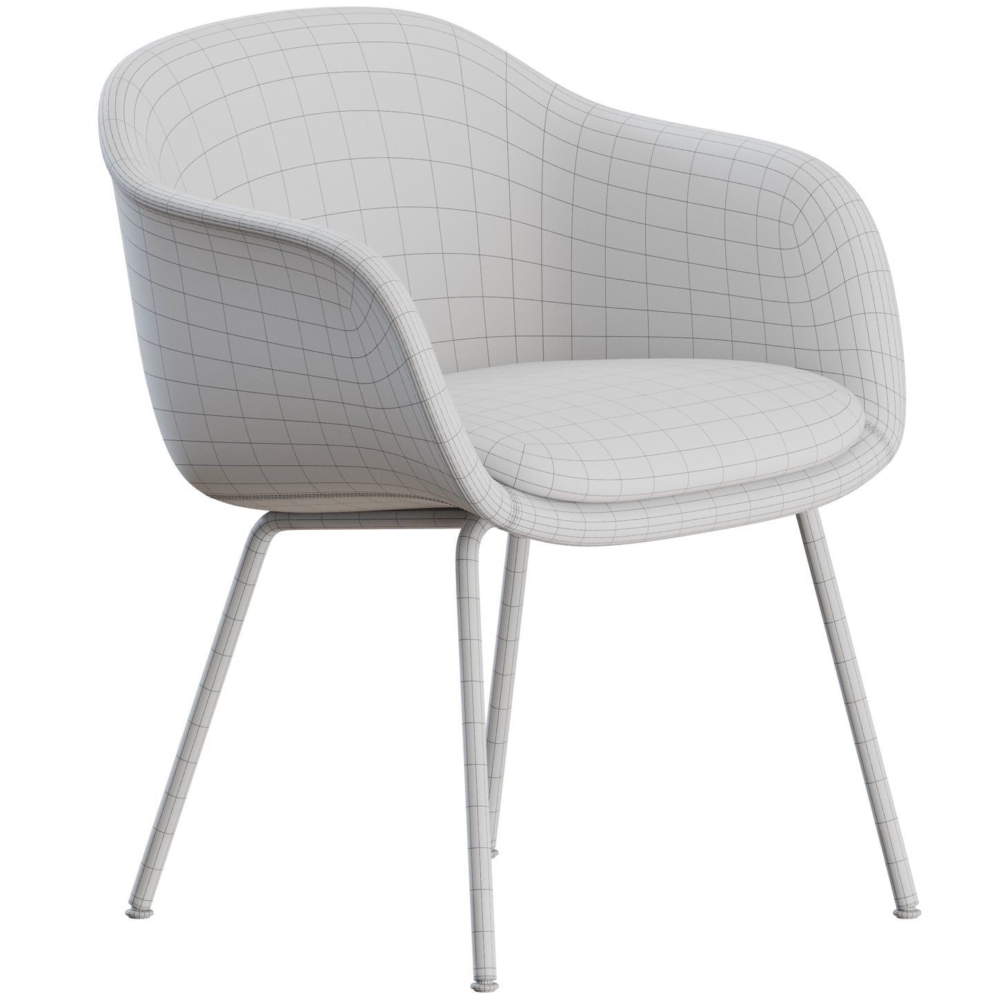 Fiber Conference Armchair Tube Base Muuto 3D Model