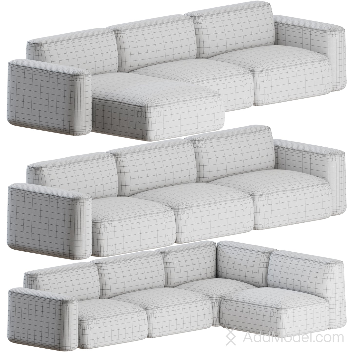 Patch Modular Sofa By Massproductions 3D Model