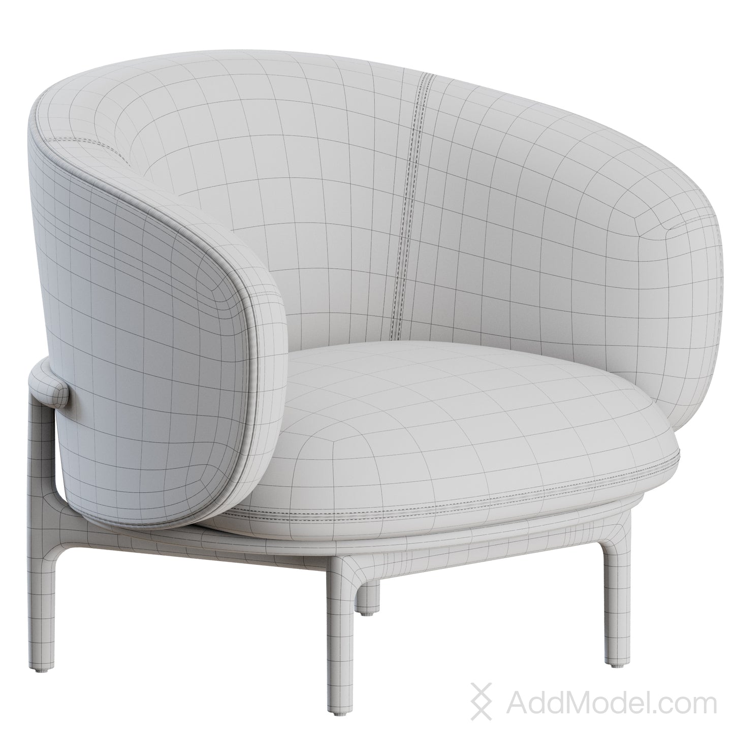 Mela Lounge Low Armchair By Artisan 3D Model