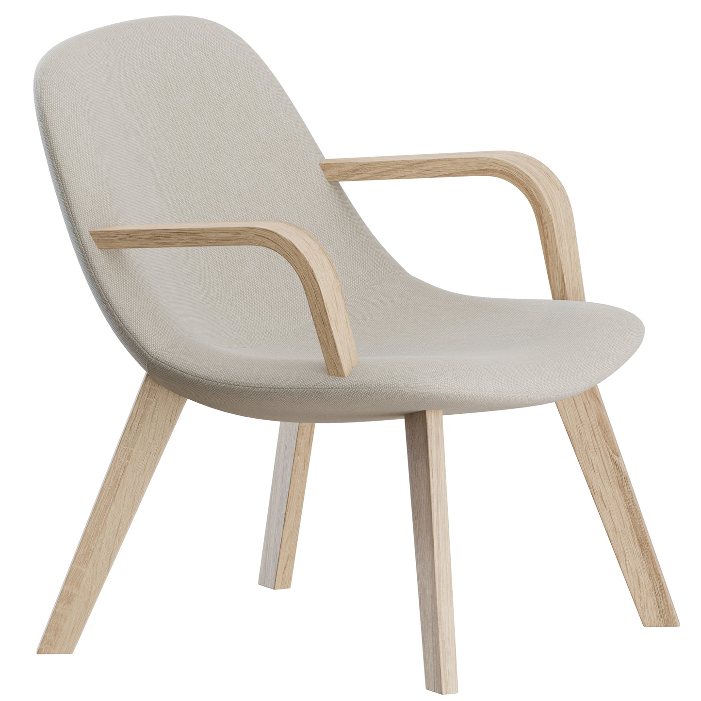 Eyes Lounge Wood Base Armchair By Fredericia 3D Model