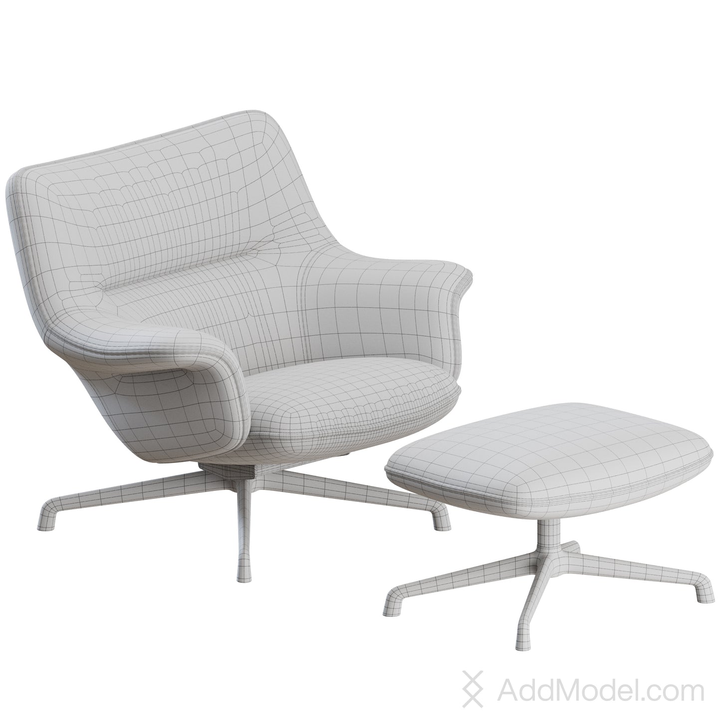 Doze Lounge Chair Low Back Swivel By Muuto 3D Model