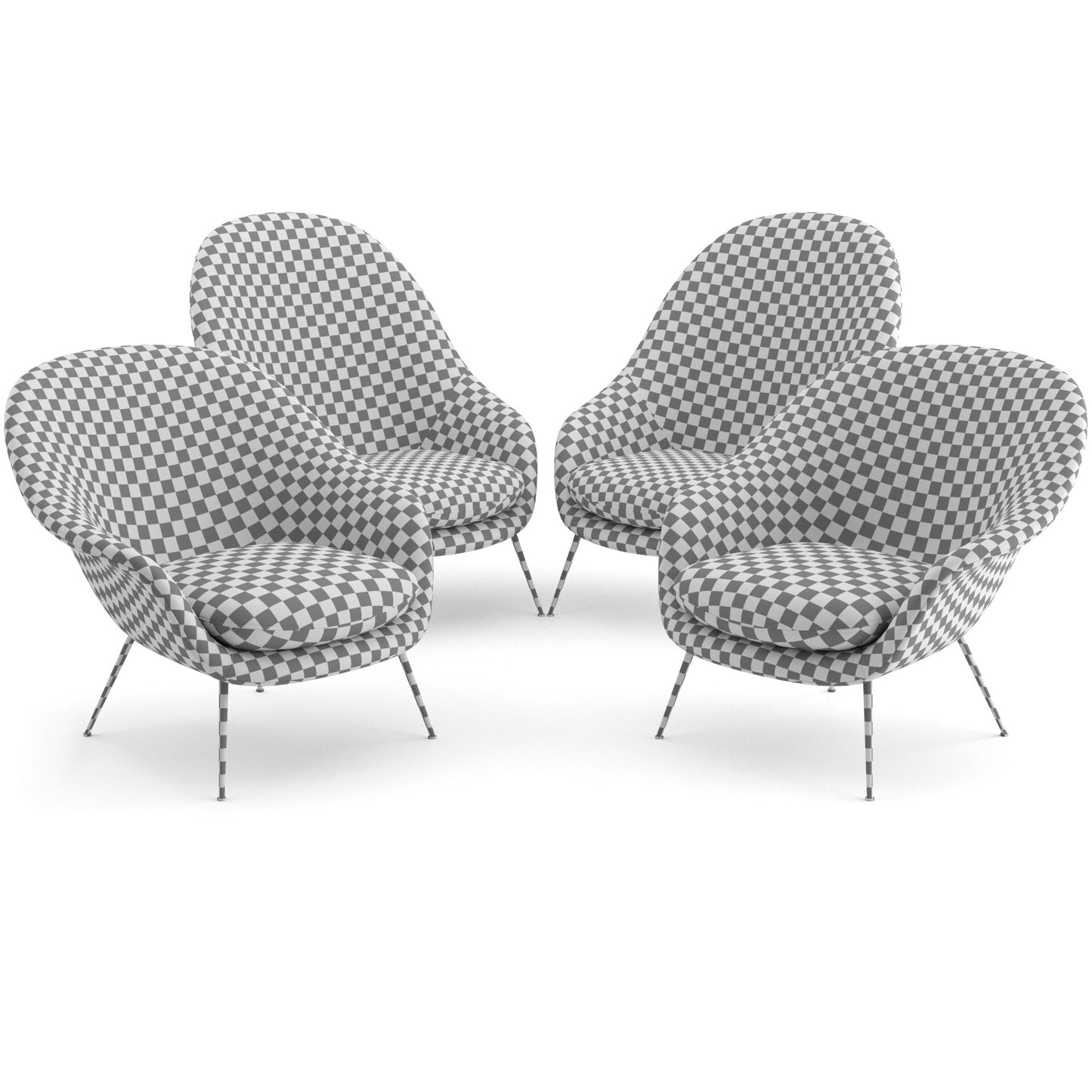 Bat Lounge Chair Conic Base By Gubi 3D Model