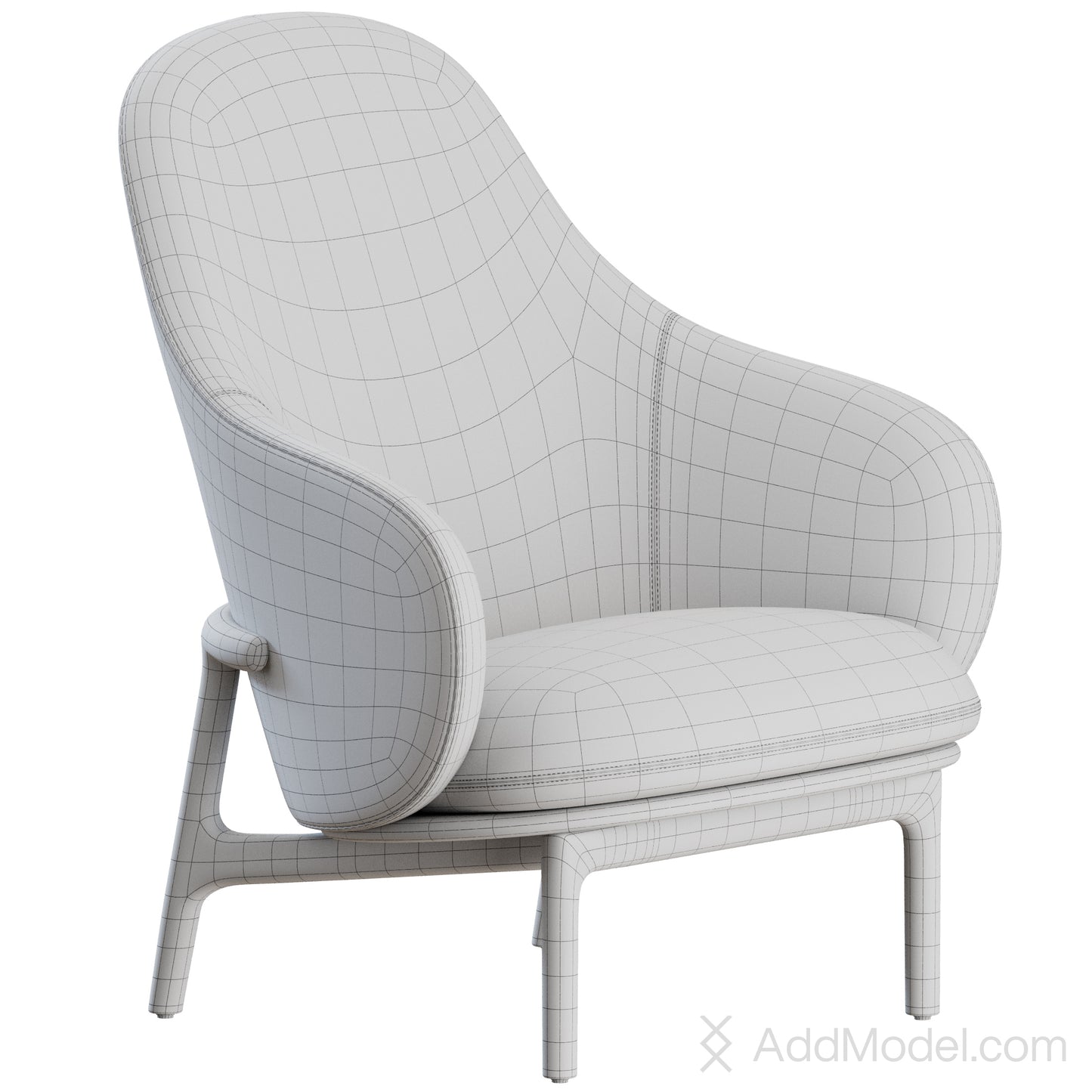 Mela Lounge High Armchair By Artisan 3D Model