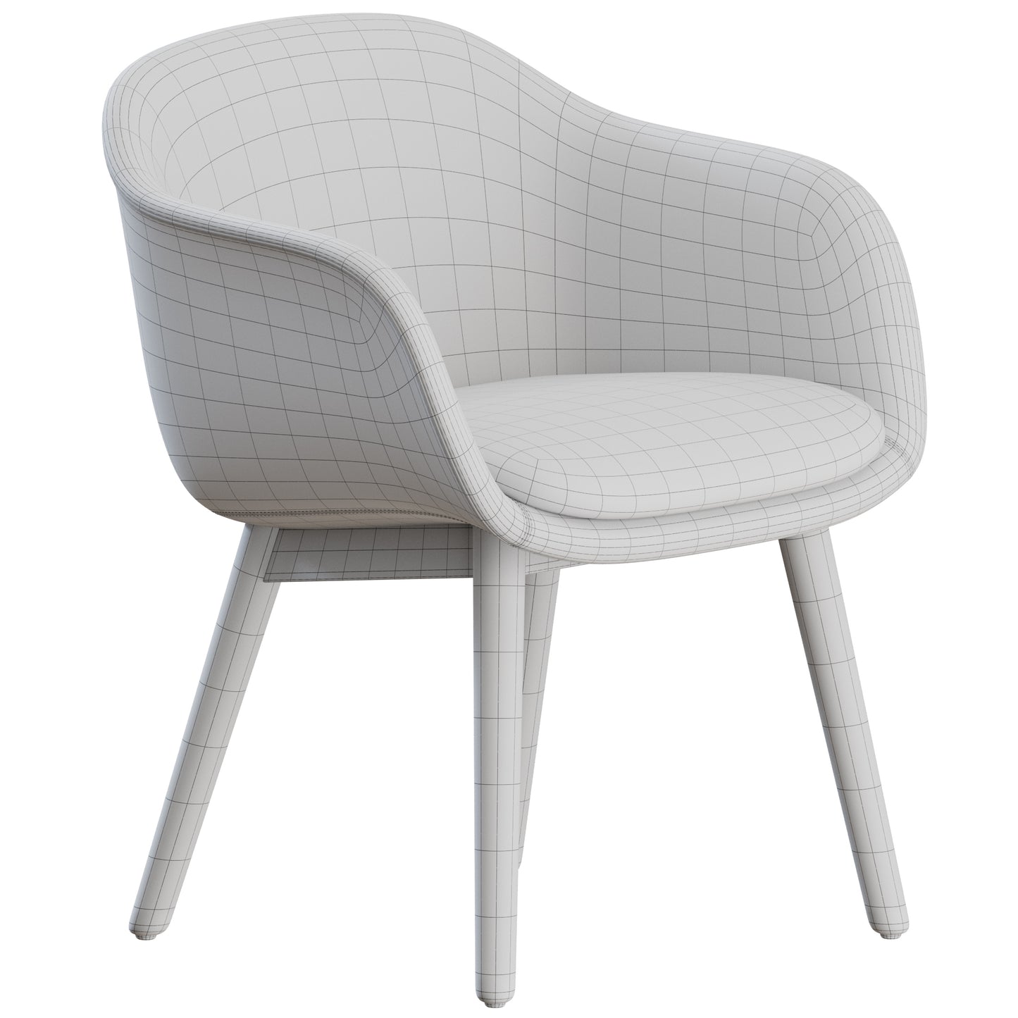 Fiber Conference Armchair Wood Muuto 3D Model