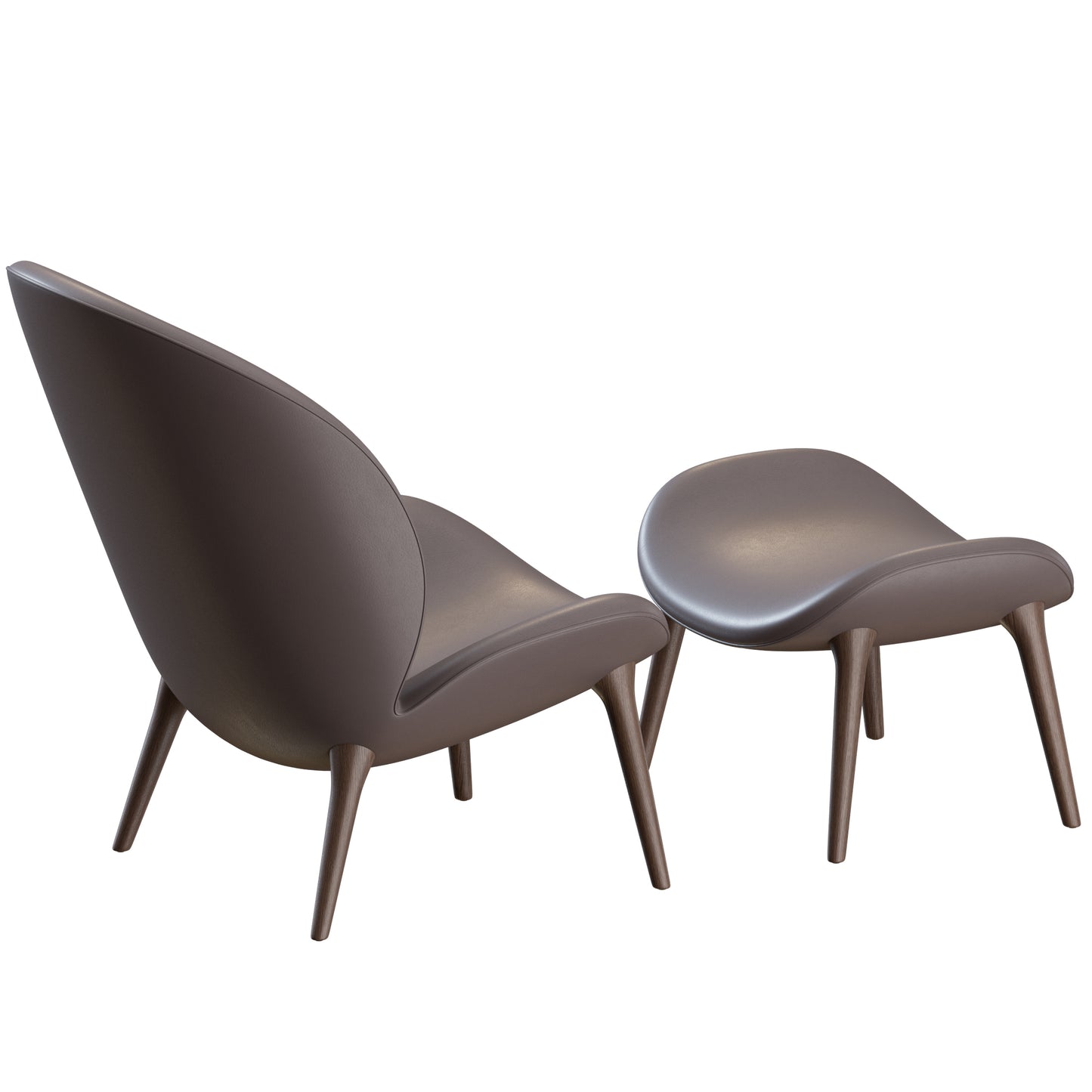 Lodge Lounge Chair + Footstool By Vipp 3D Model