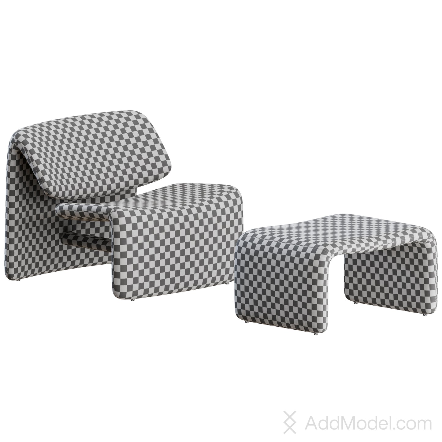Avant Garde Armchair Footstool By Bonaldo 3D Model