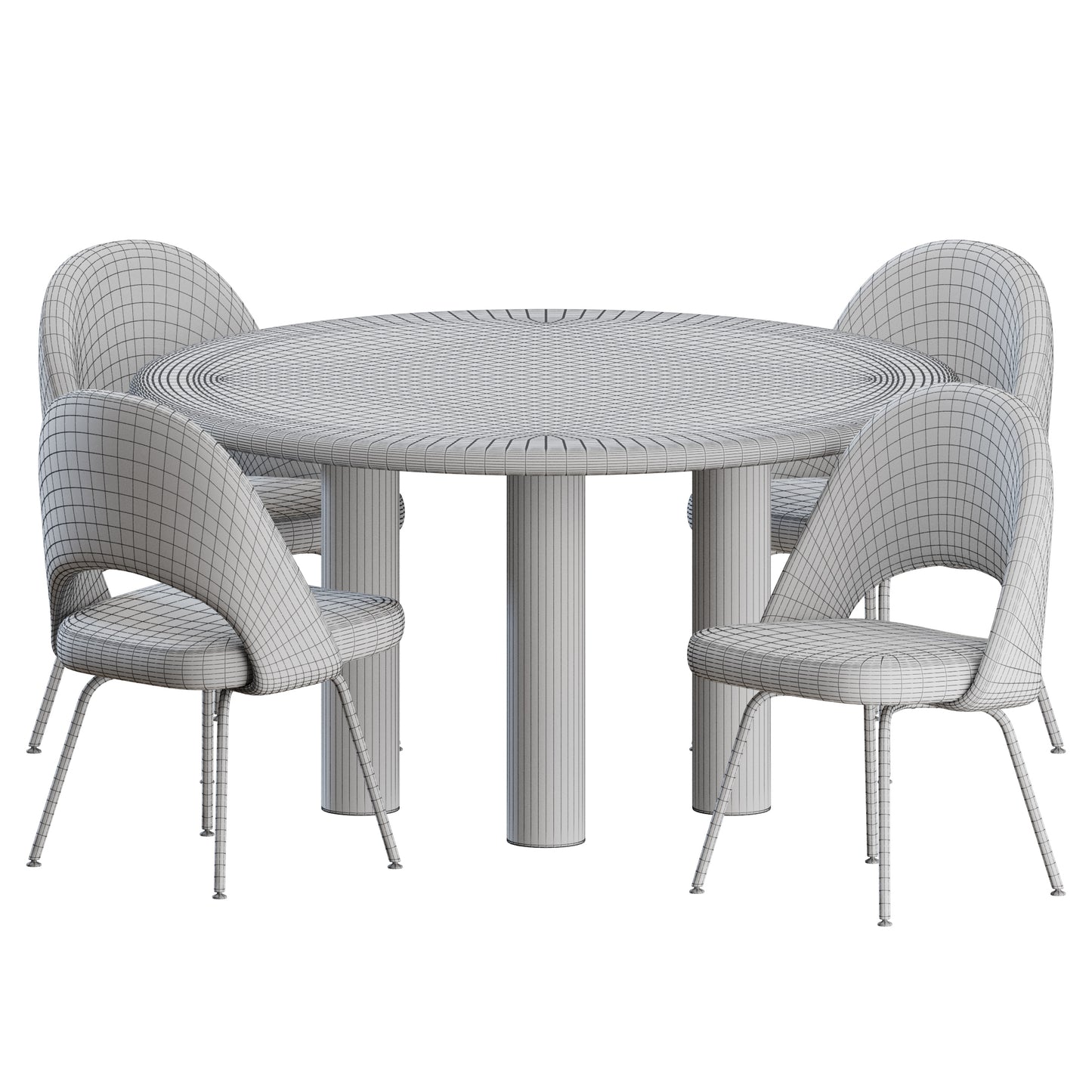 Dining Set 02 By Knoll 3D Model