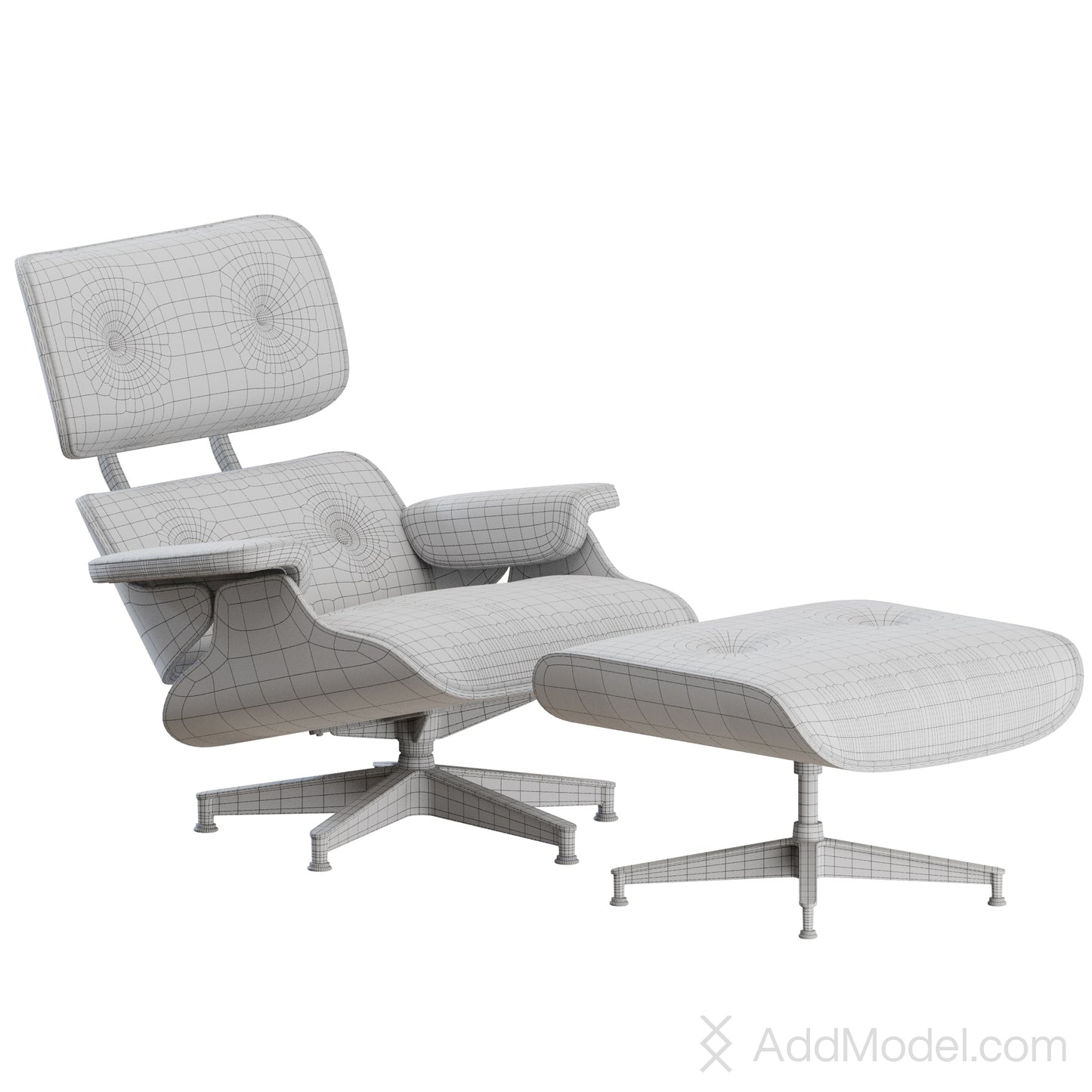 Eames Lounge Chair and Ottoman By Herman Miller 3D Model