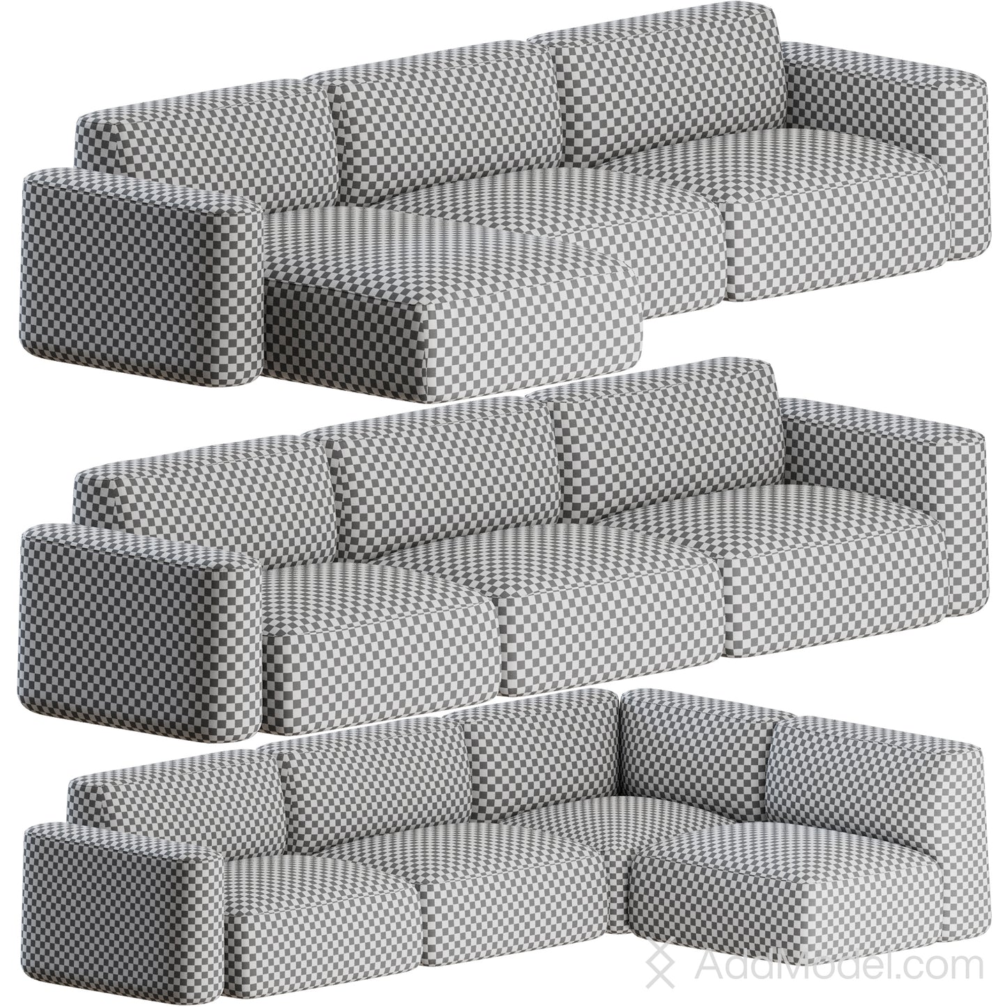 Patch Modular Sofa By Massproductions 3D Model