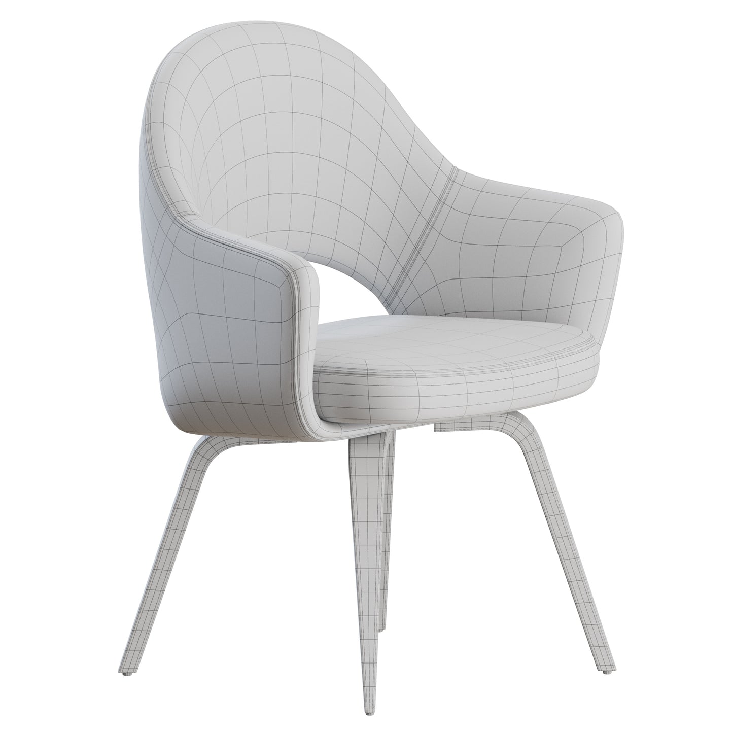 Saarinen Executive Armchair Wood Knoll 3D Model