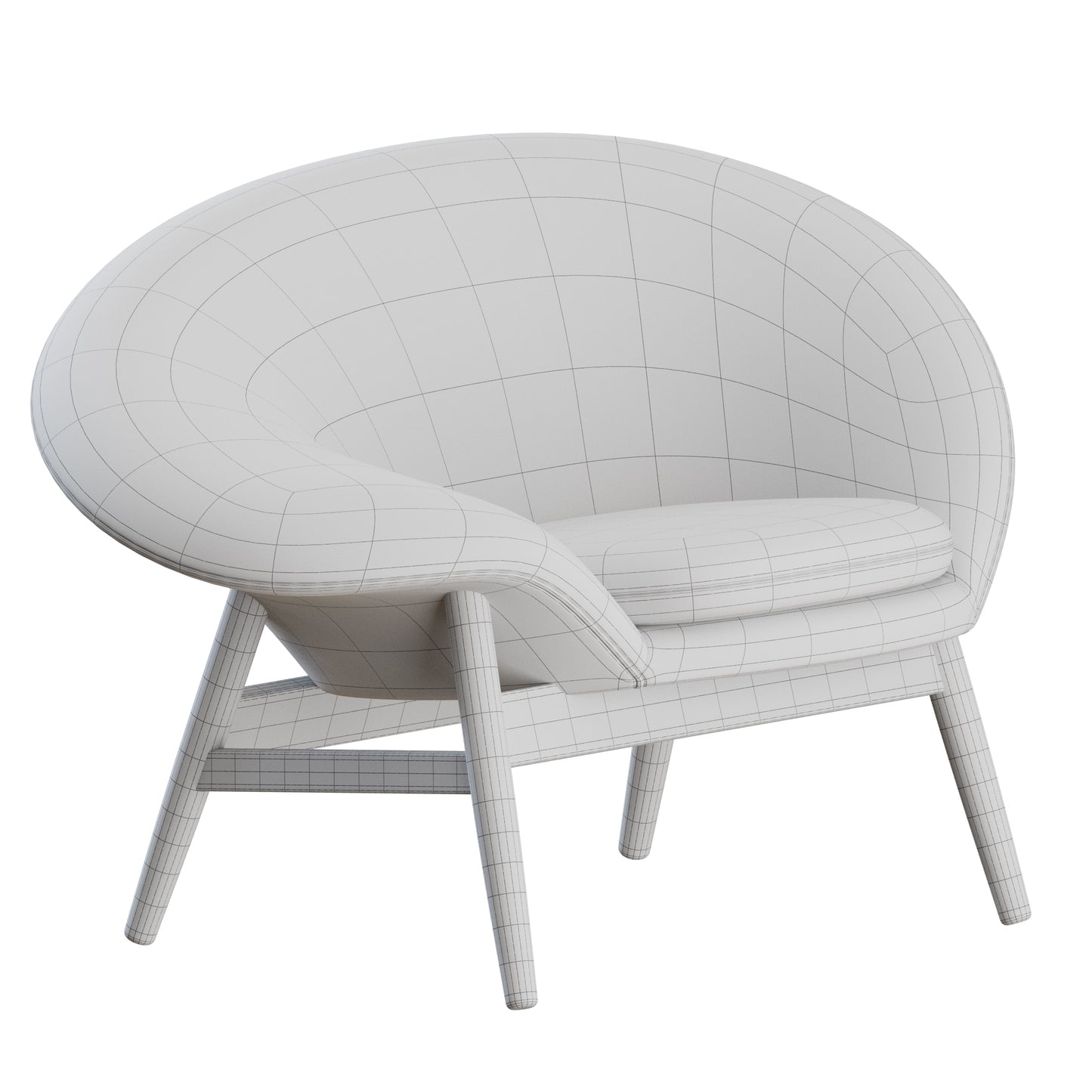 Fried Egg Lounge Chair Warm Nordic 3D Model