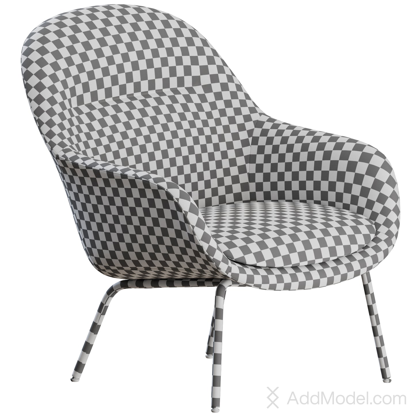 Fiber Lounge Armchair Metal By Muuto 3D Model