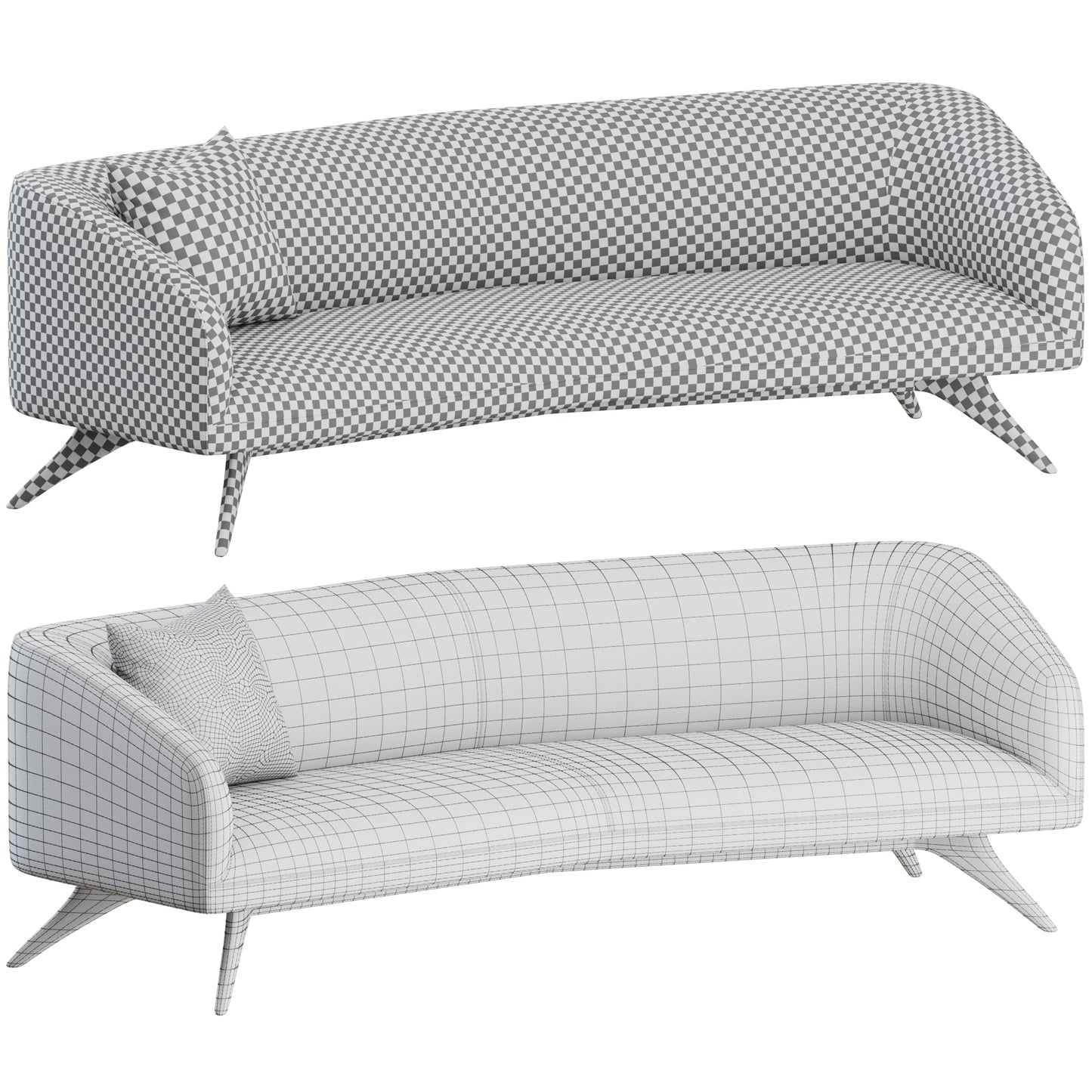 Fifth Avenue Wide Angle Sofa By Vladimir Kagan 3D Model