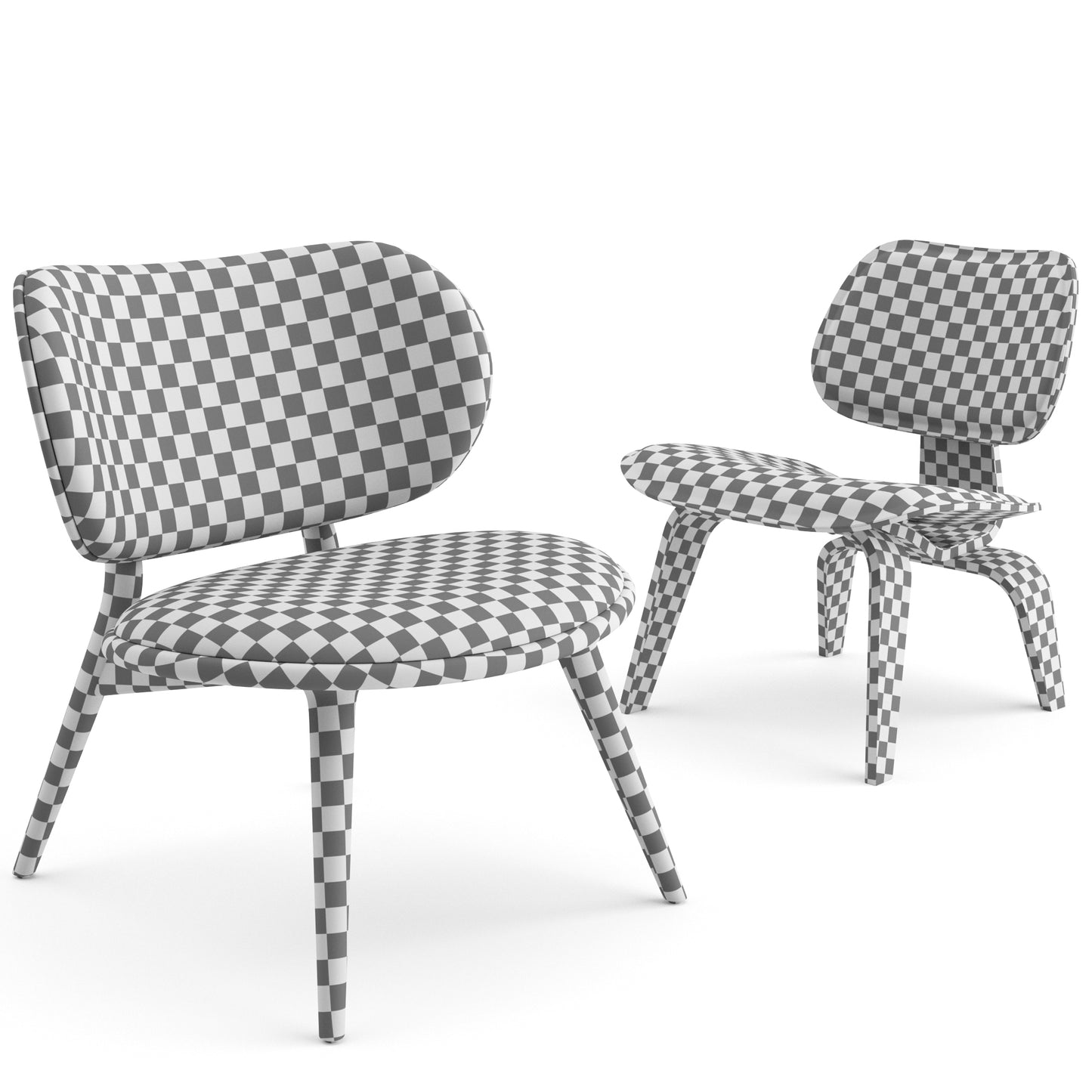 Scandinavian Lounge Chairs By Mater and Vitra 3D Model