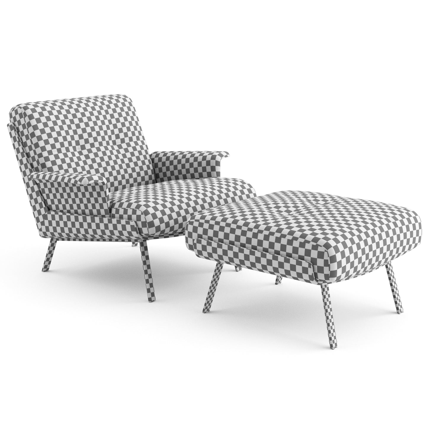 Daiki Armchair + Footstool By Minotti 3D Model