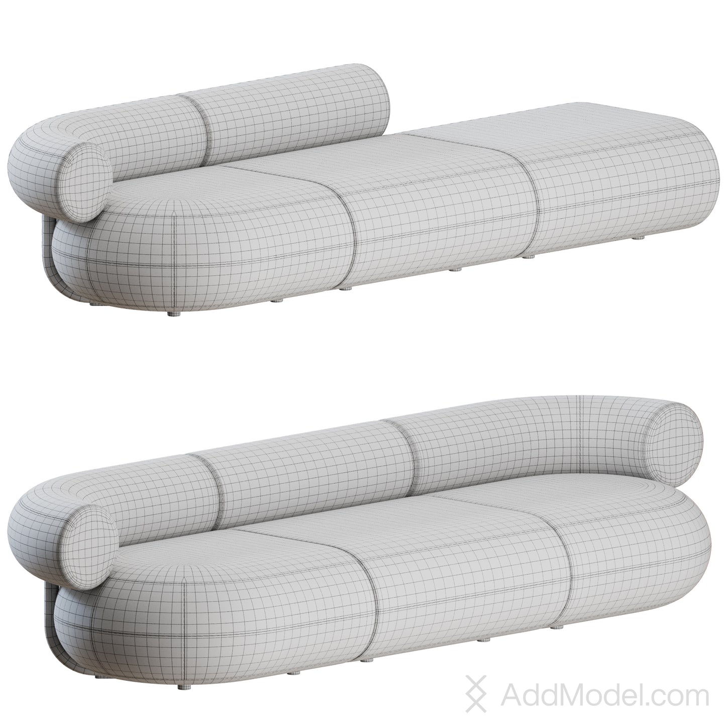 Fat Sofa Straight 3 Seater By Tom Dixon 3D Model