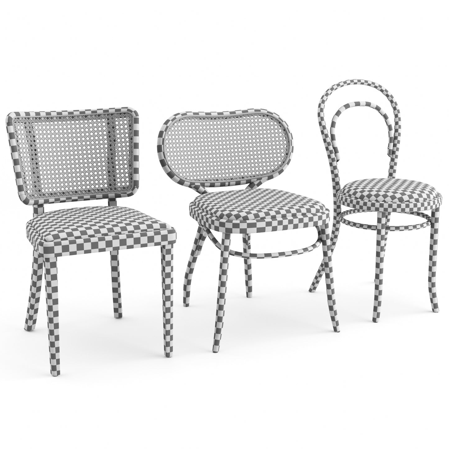 3 Chairs By Gebrueder Thonet Vienna 3D Model