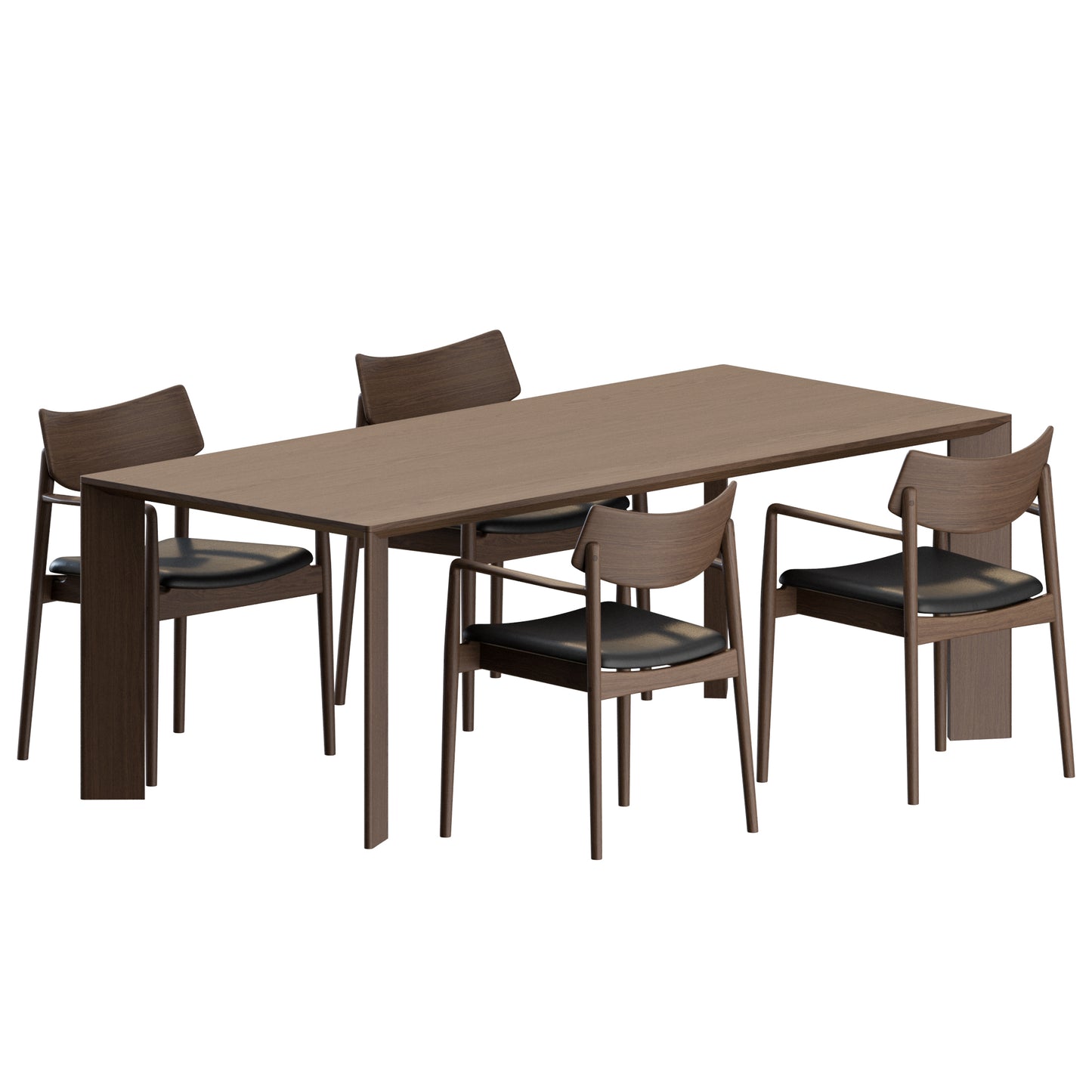A-DC02 Chair A-DT02 Table by Karimoku Case 3D Model