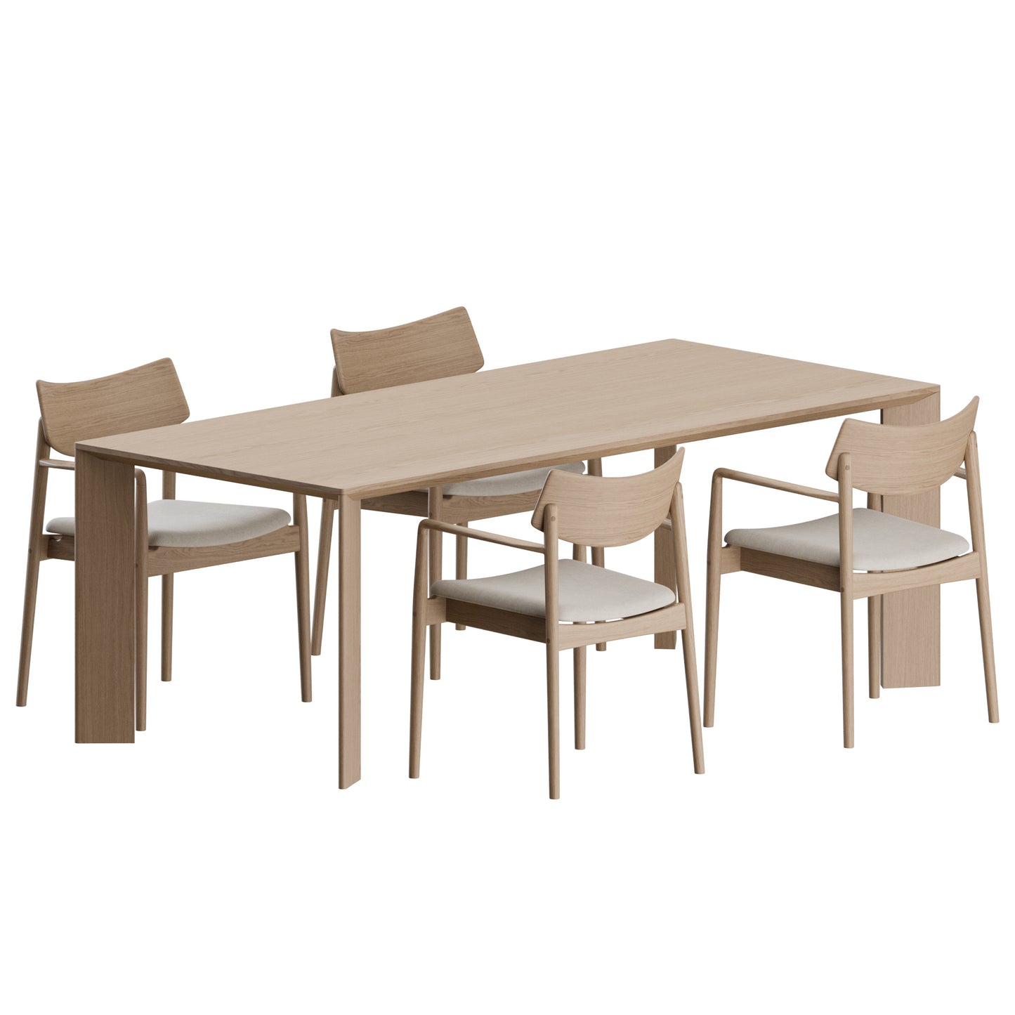 A-DC02 Chair A-DT02 Table by Karimoku Case 3D Model