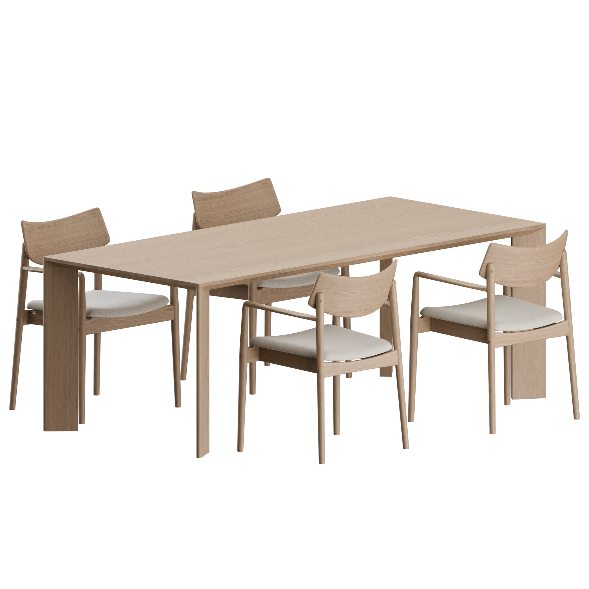 A-DC02 Chair A-DT02 Table by Karimoku Case 3D Model