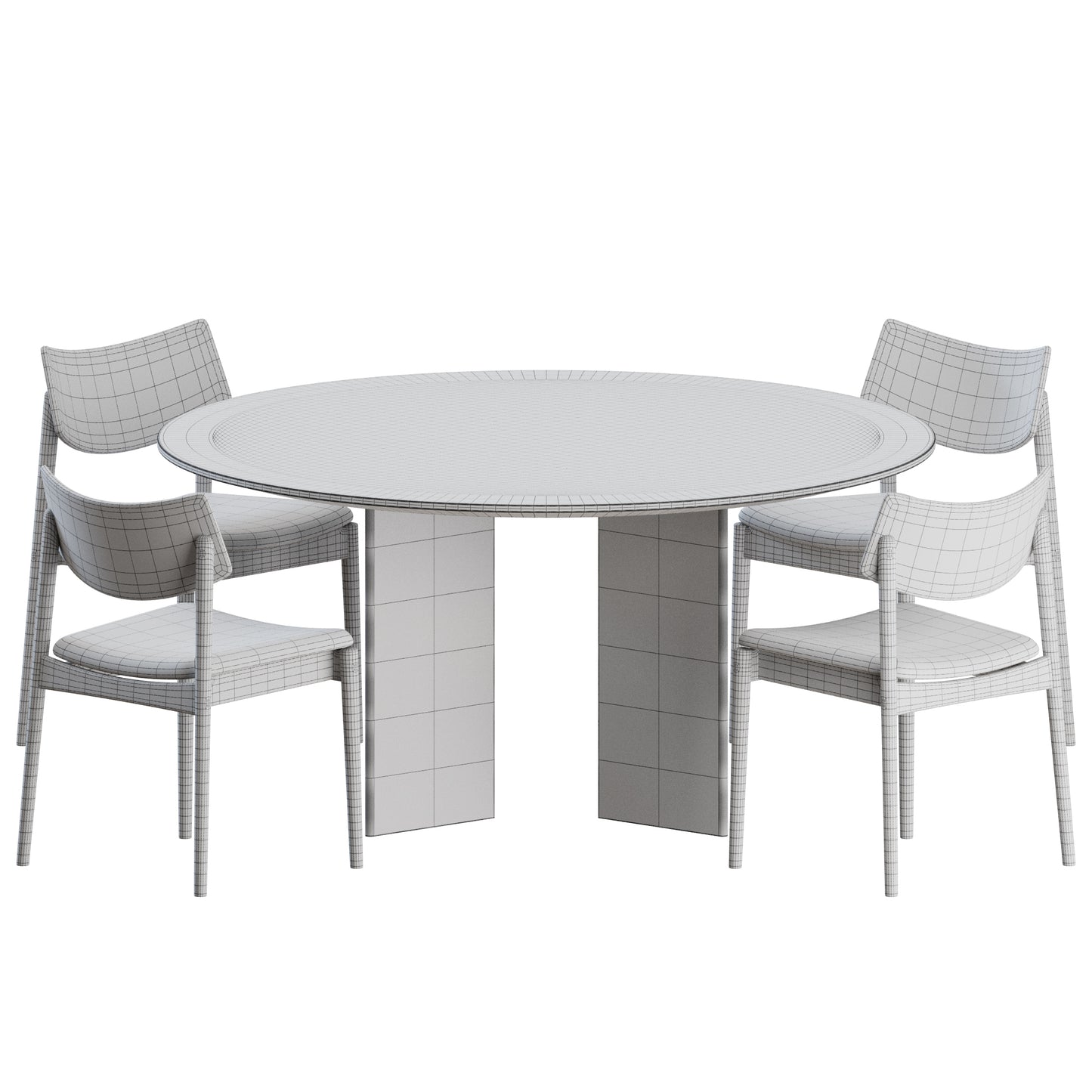 A-DC03 Chair A-DT03 Table by Karimoku Case 3D Model