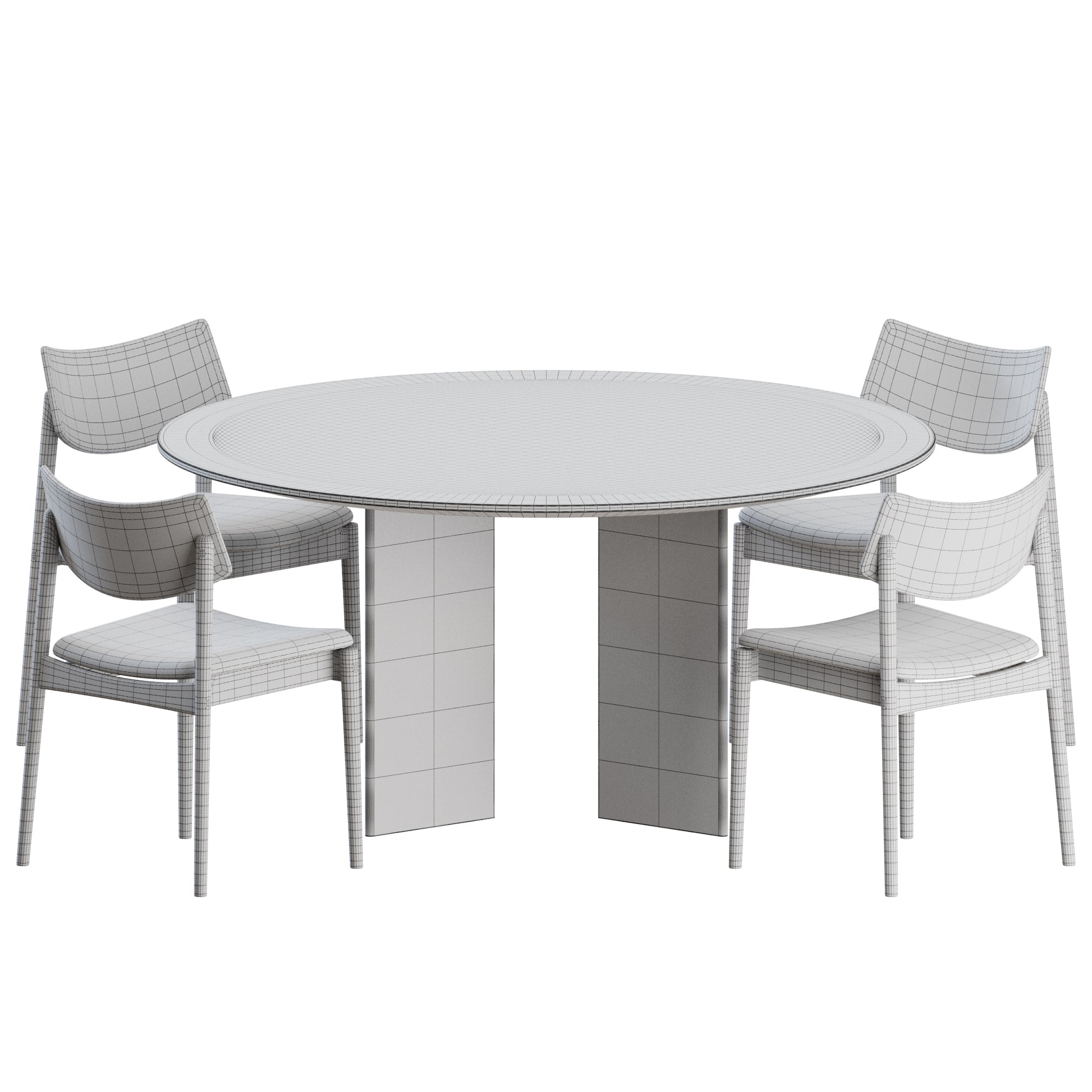 A-DC03 Chair A-DT03 Table by Karimoku Case 3D Model