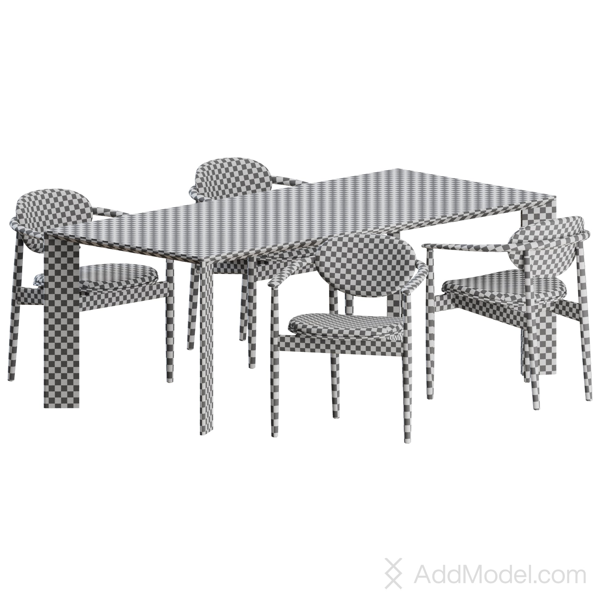 A-DC04 Chair A-DT02 Table By Karimoku Case 3D model on Add Model