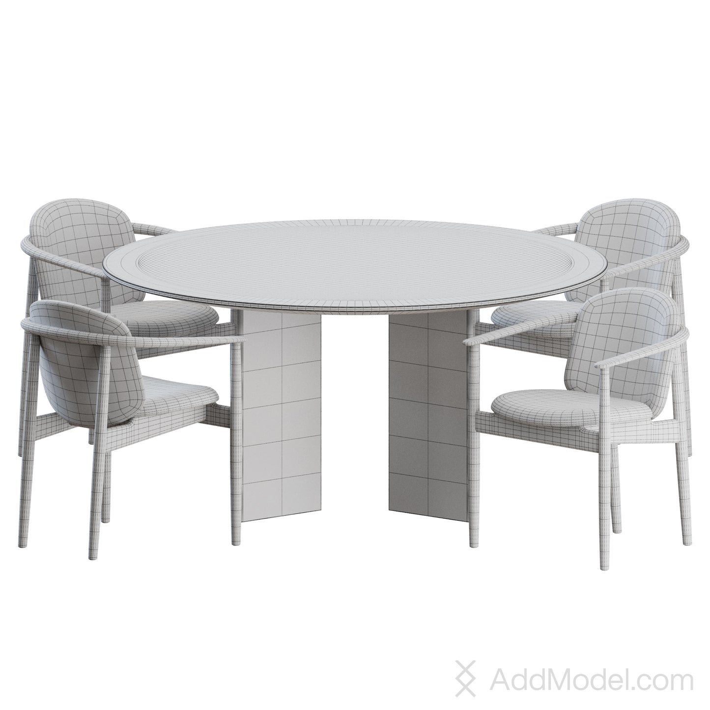 A-DC05 Chair A-DT03 Table By Karimoku Case 3D model on Add Model