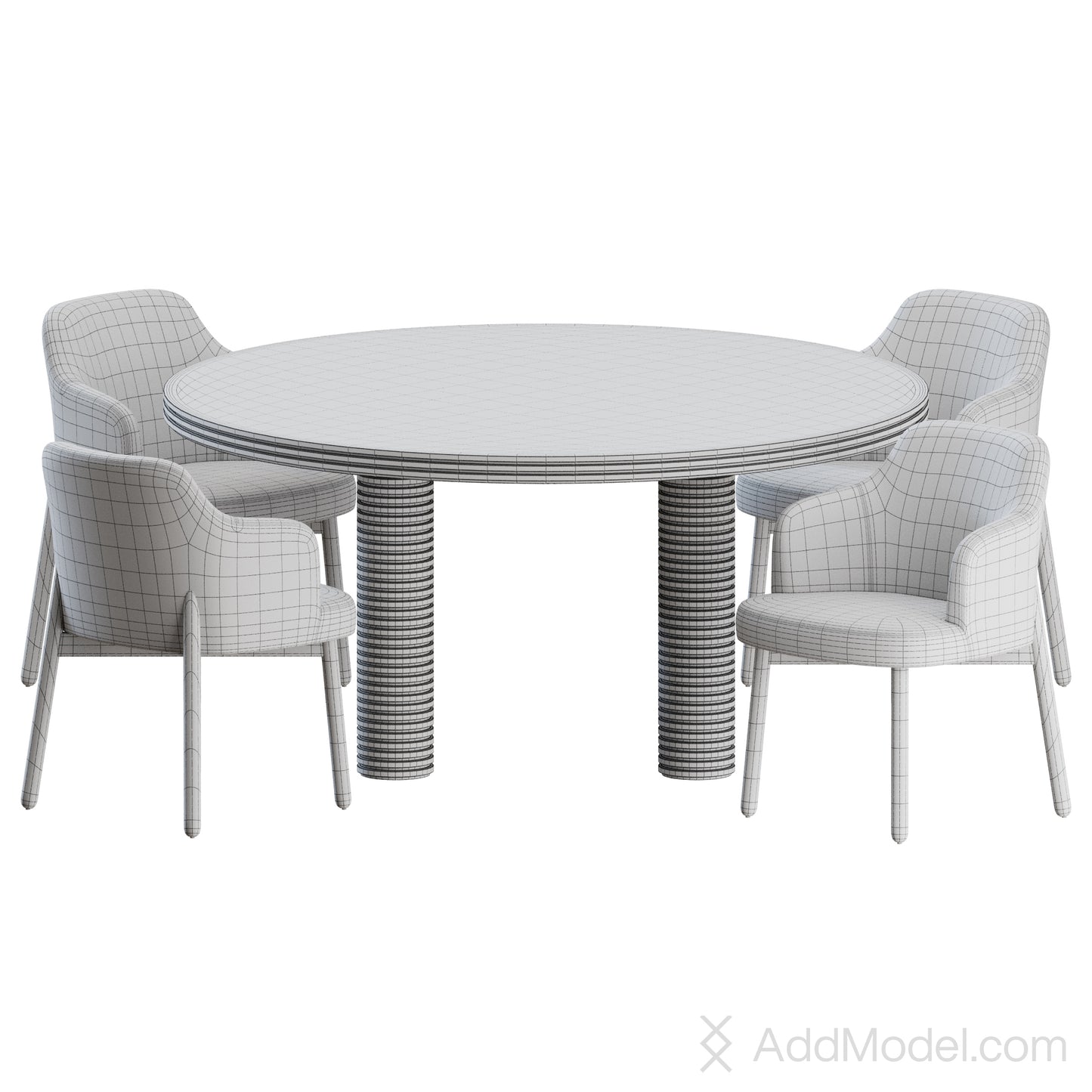 Abby Sansiro Dining Set By Porada 3D model on Add Model