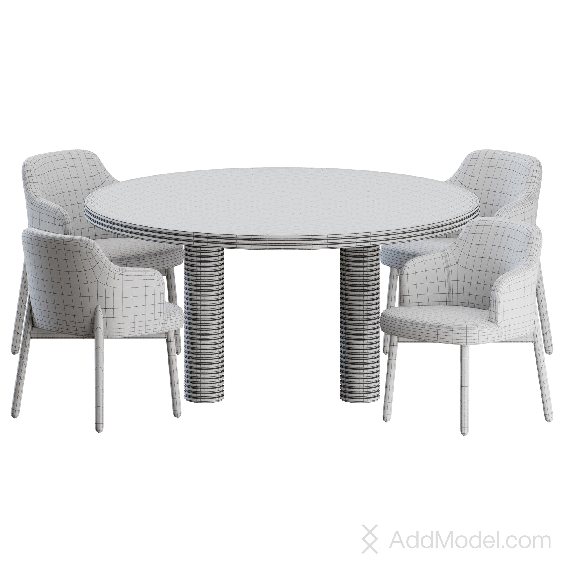 Abby Sansiro Dining Set By Porada 3D model on Add Model