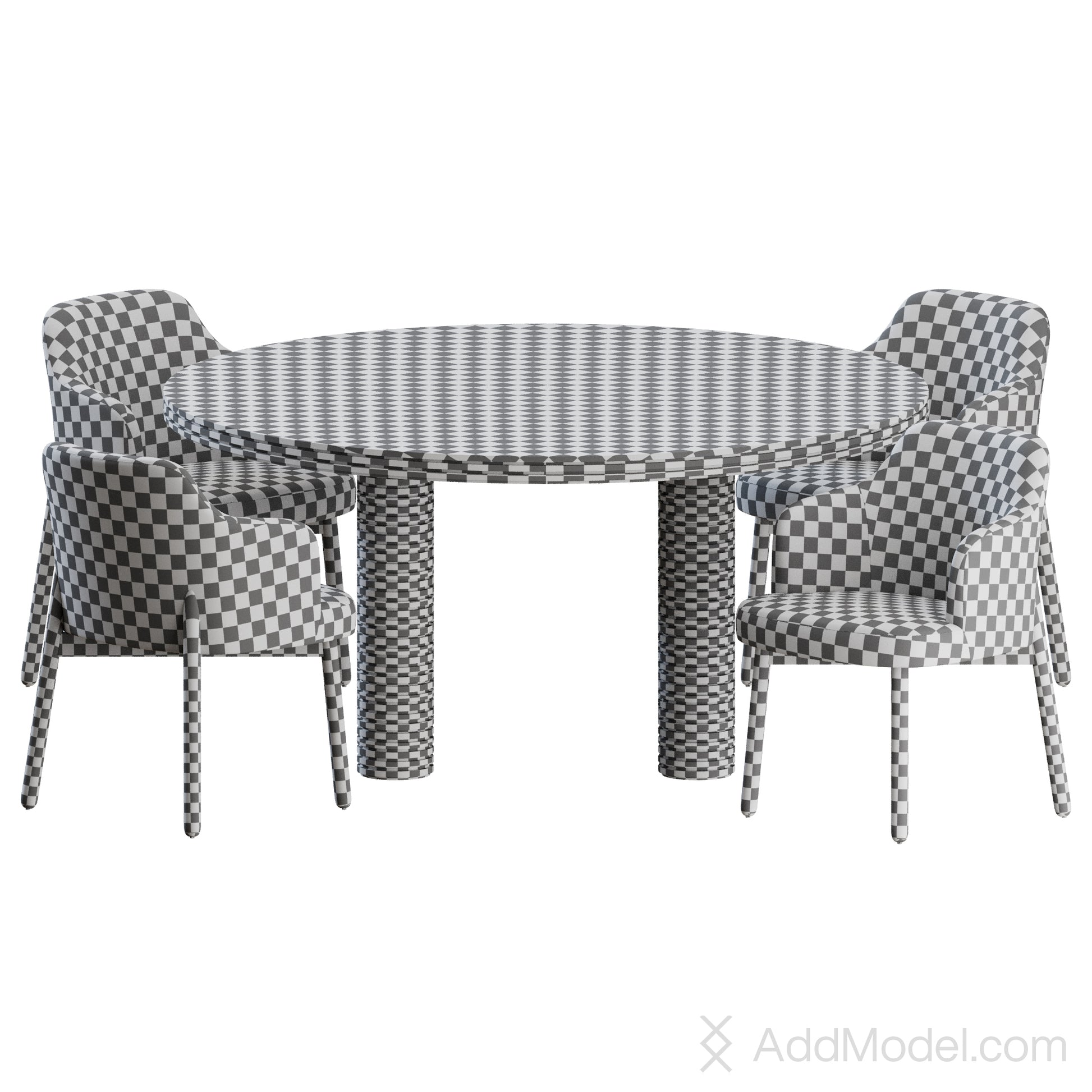 Abby Sansiro Dining Set By Porada 3D model on Add Model